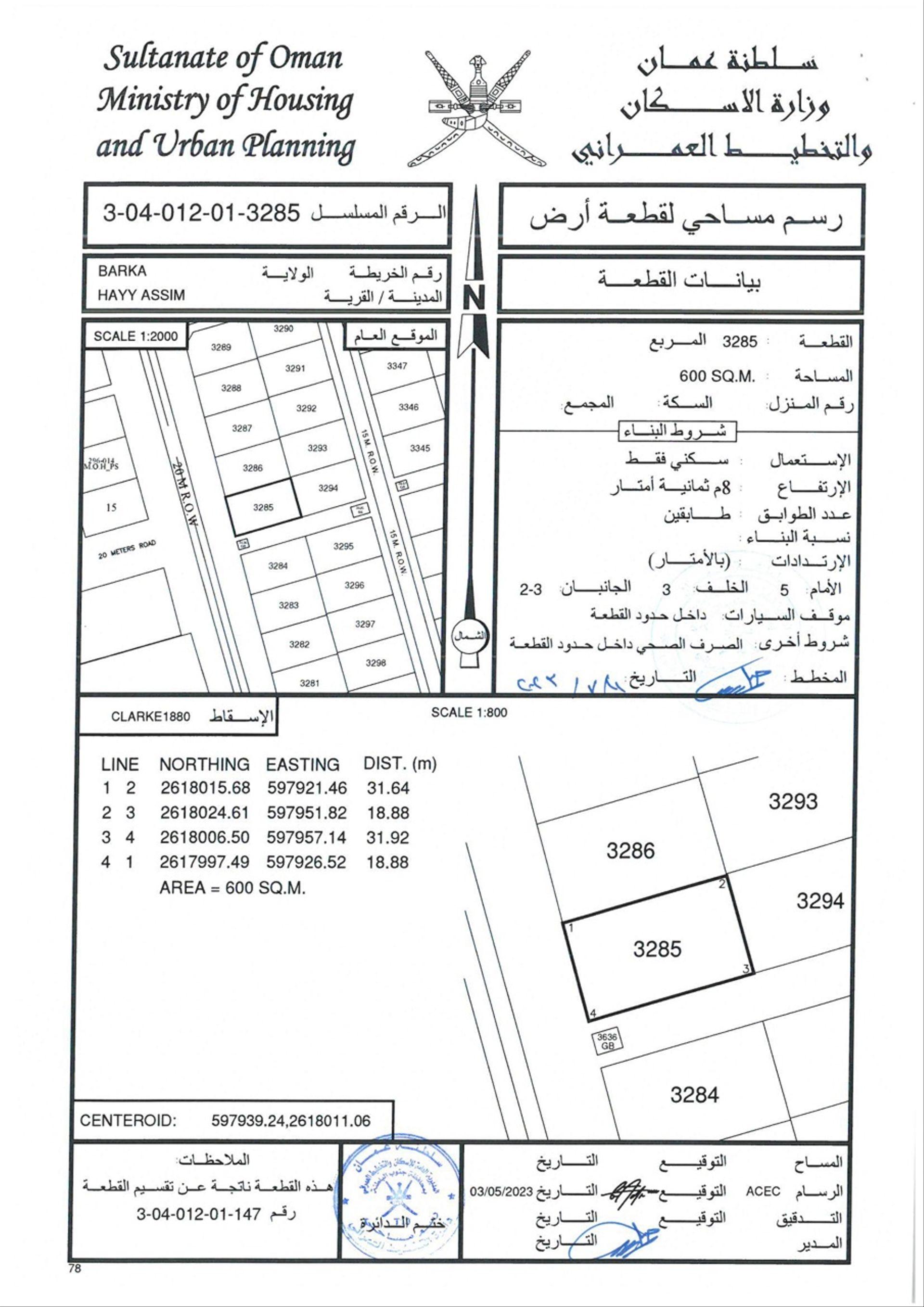Residential Land in Barka, Hayy Asim