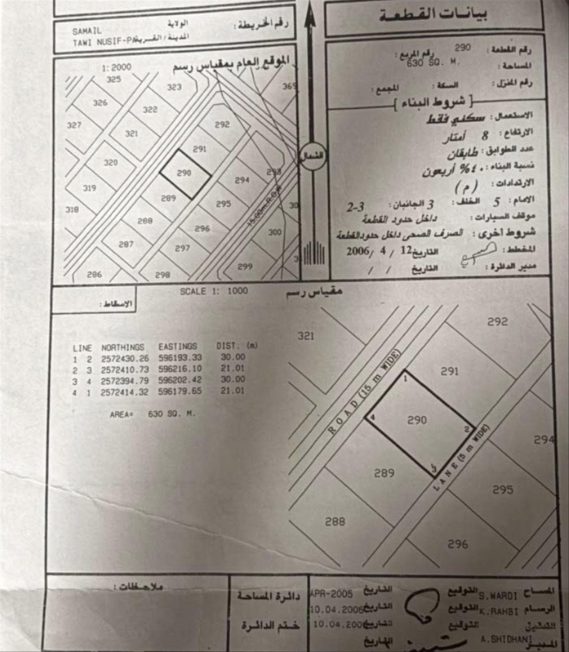 Residential Land in Al Manabik, Samail