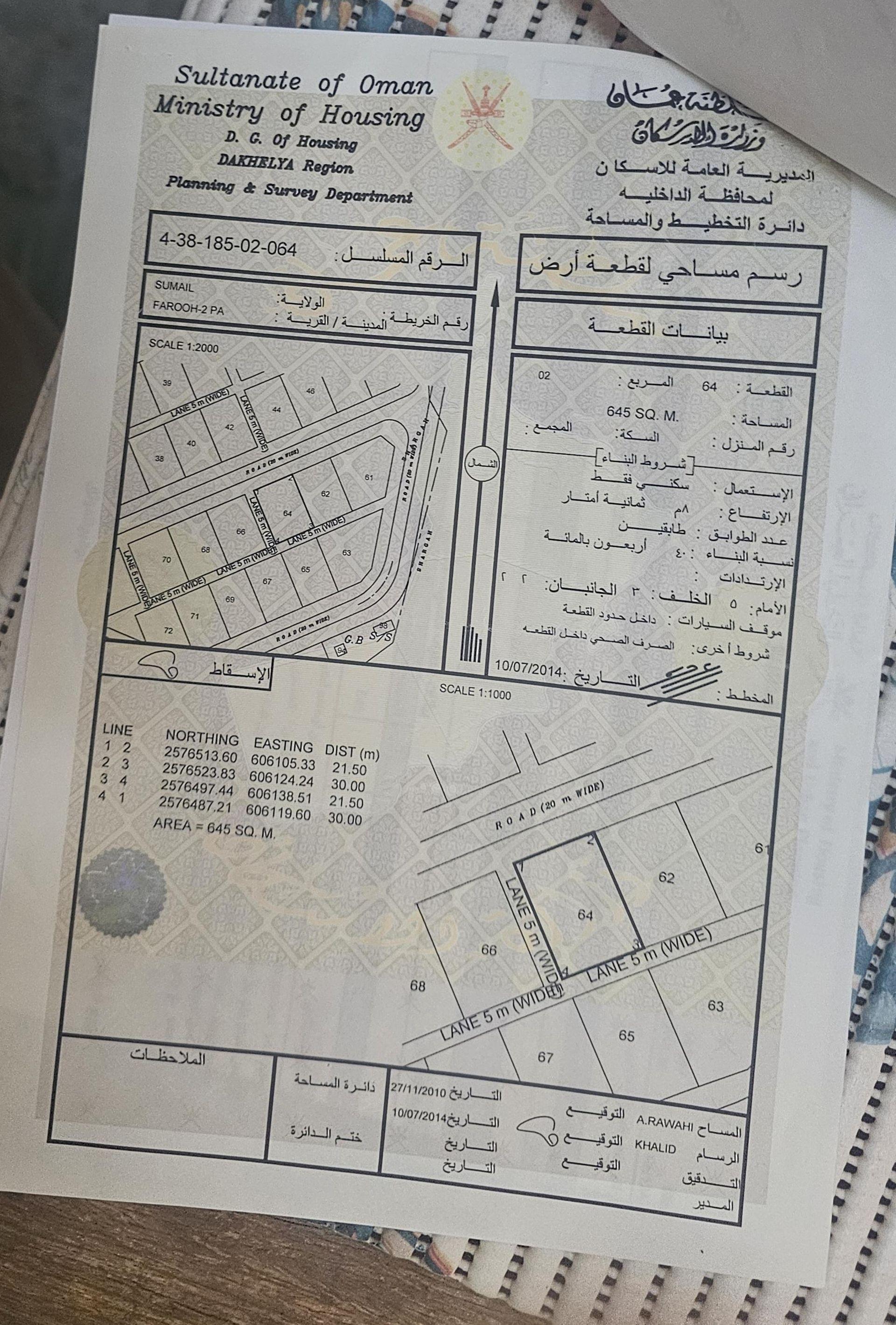 Residential Land in Al Khubar, Samail