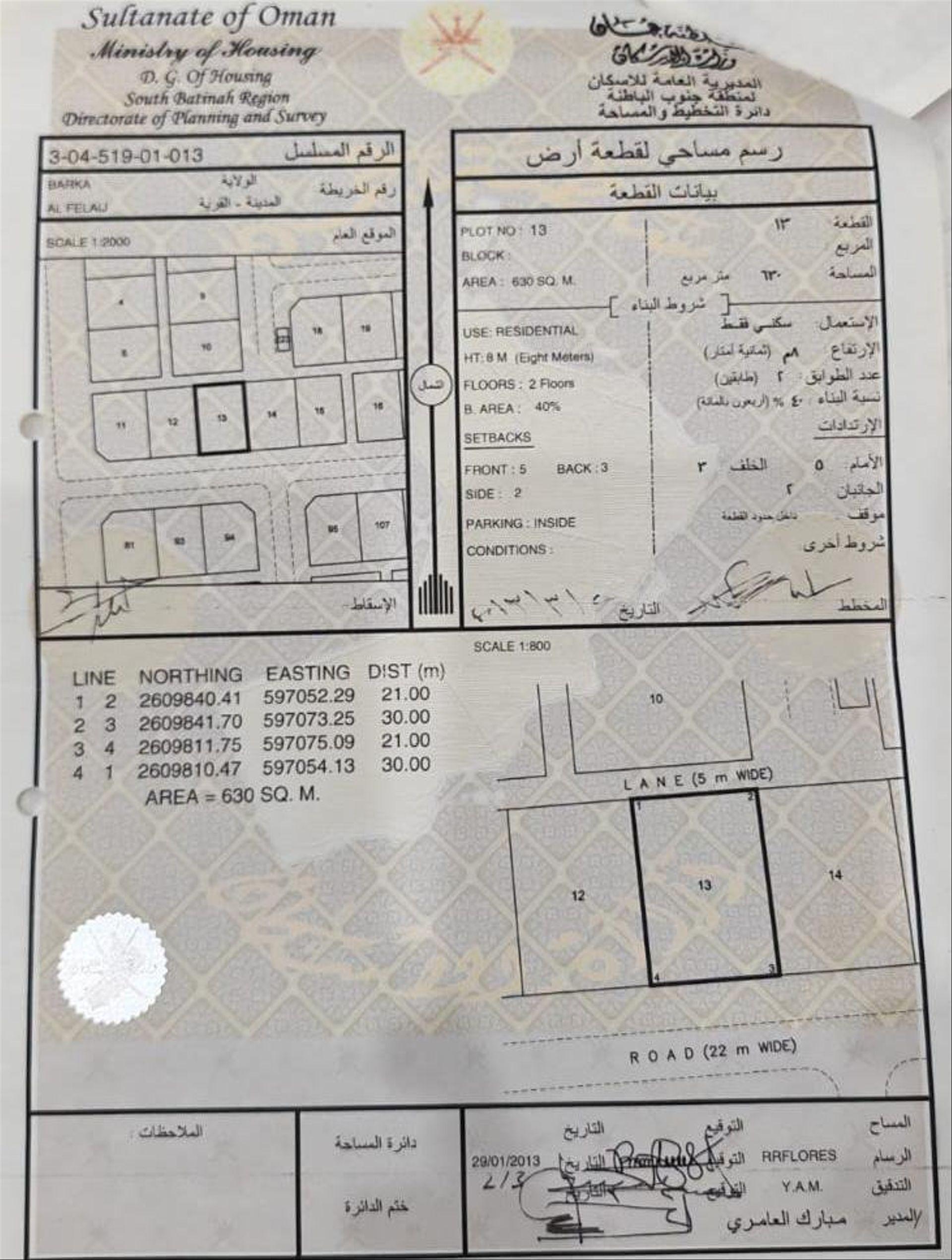 Residential Land in Barka, Al Fulayj