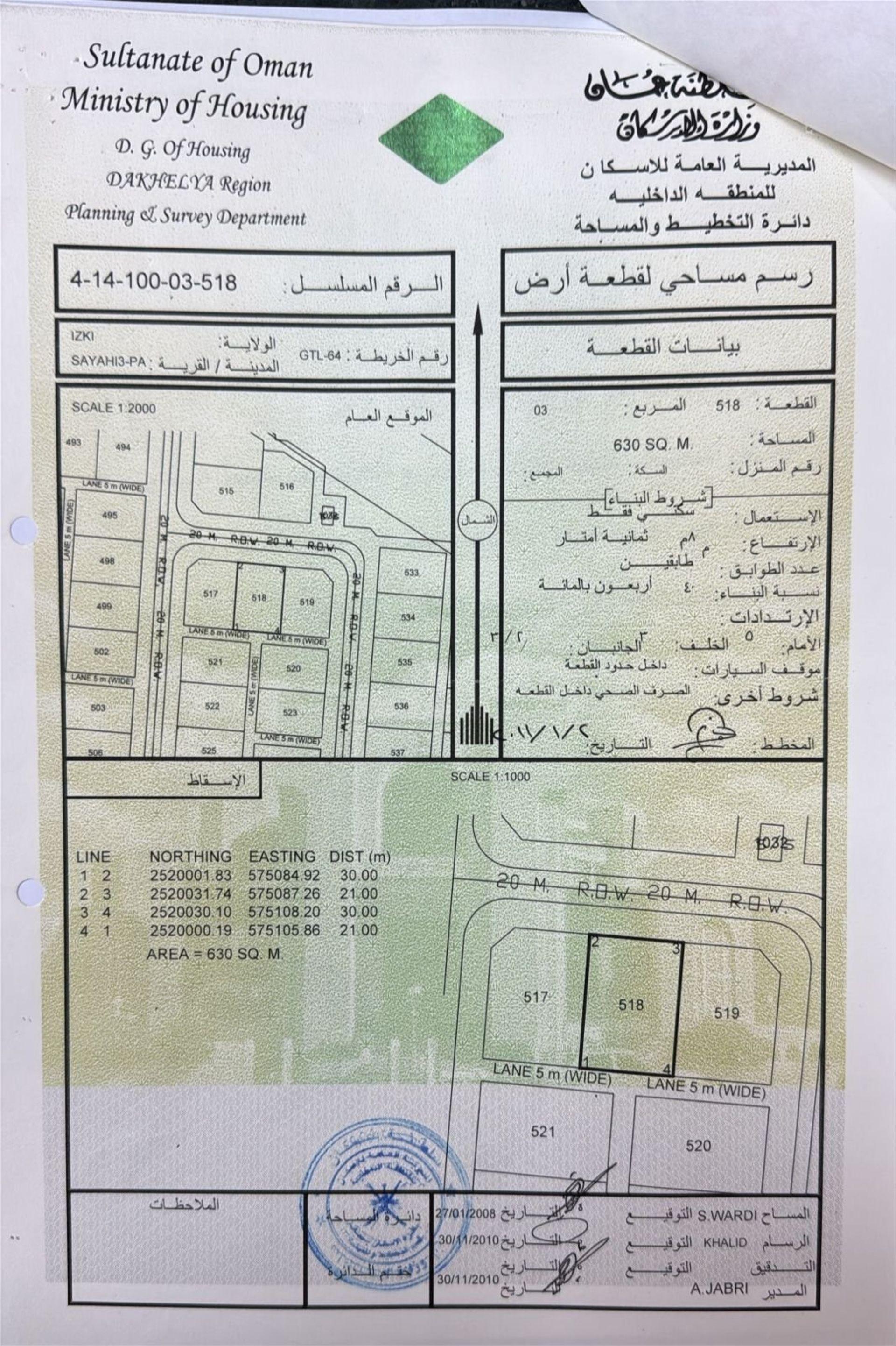 Residential Land in Izki, Ad Dakhliyah