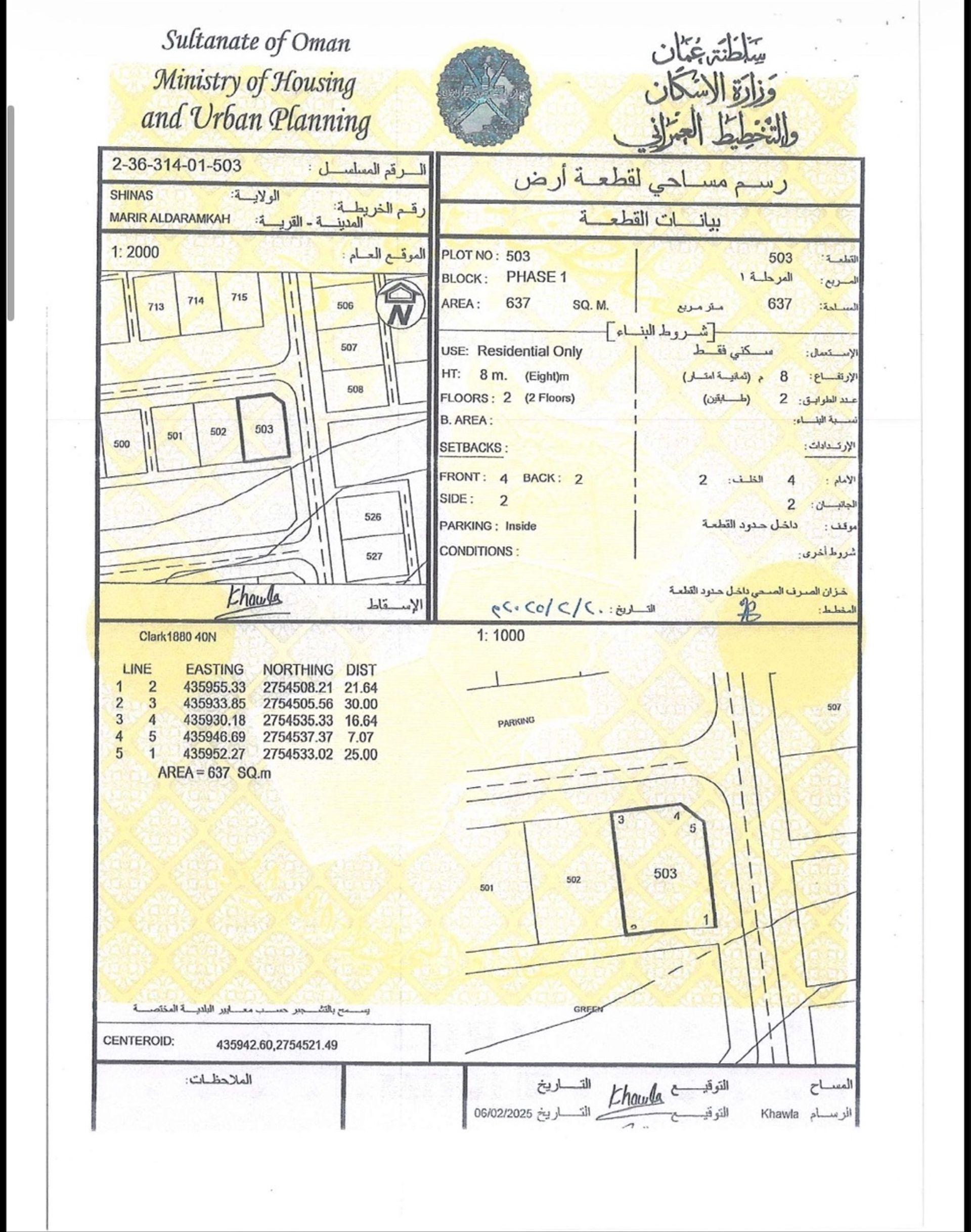 Residential Land in Mirayr Ad Daramikah, Shinas