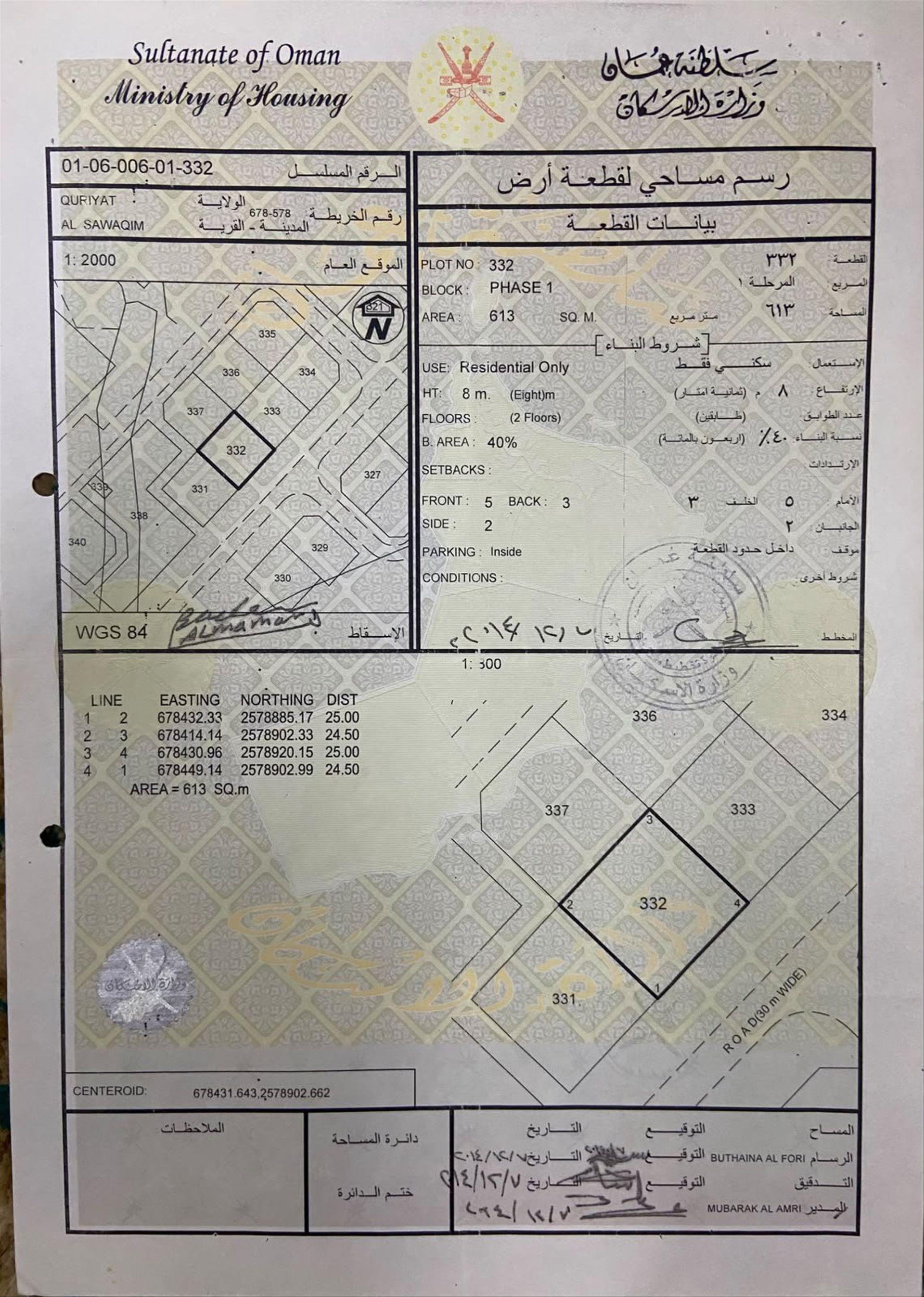Residential Land in Al Fayyad, Muscat