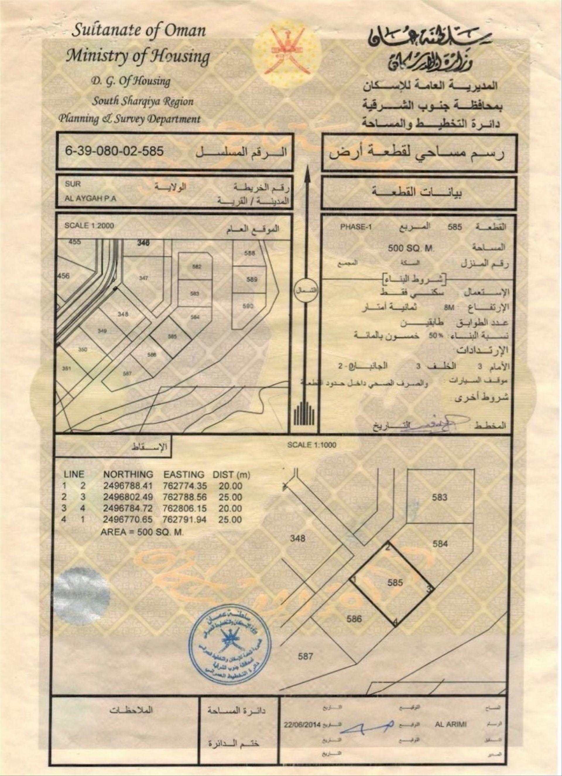 Residential Land in Sur, Ash Sharqiyah South