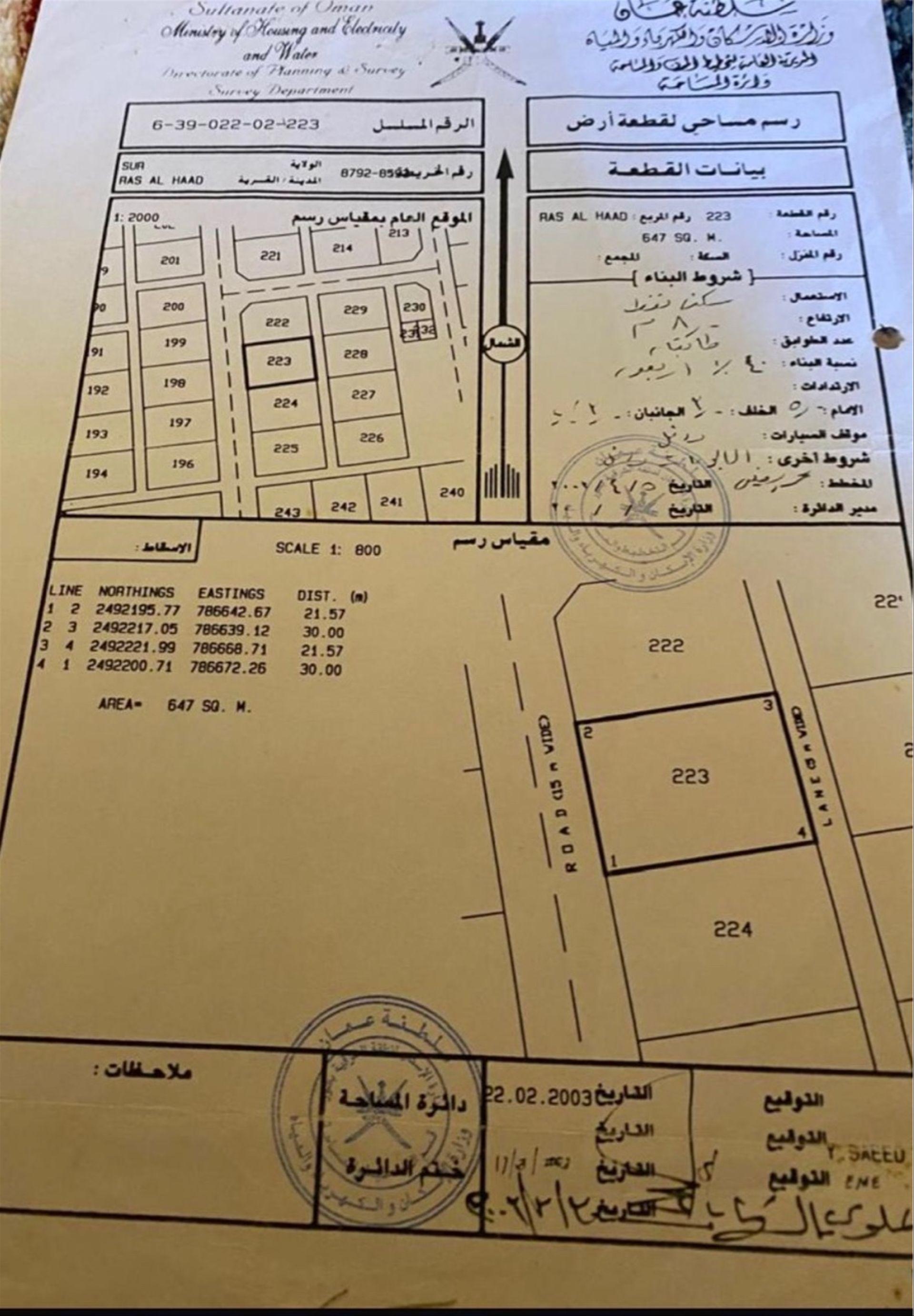Residential Land in Sur, Ash Sharqiyah South
