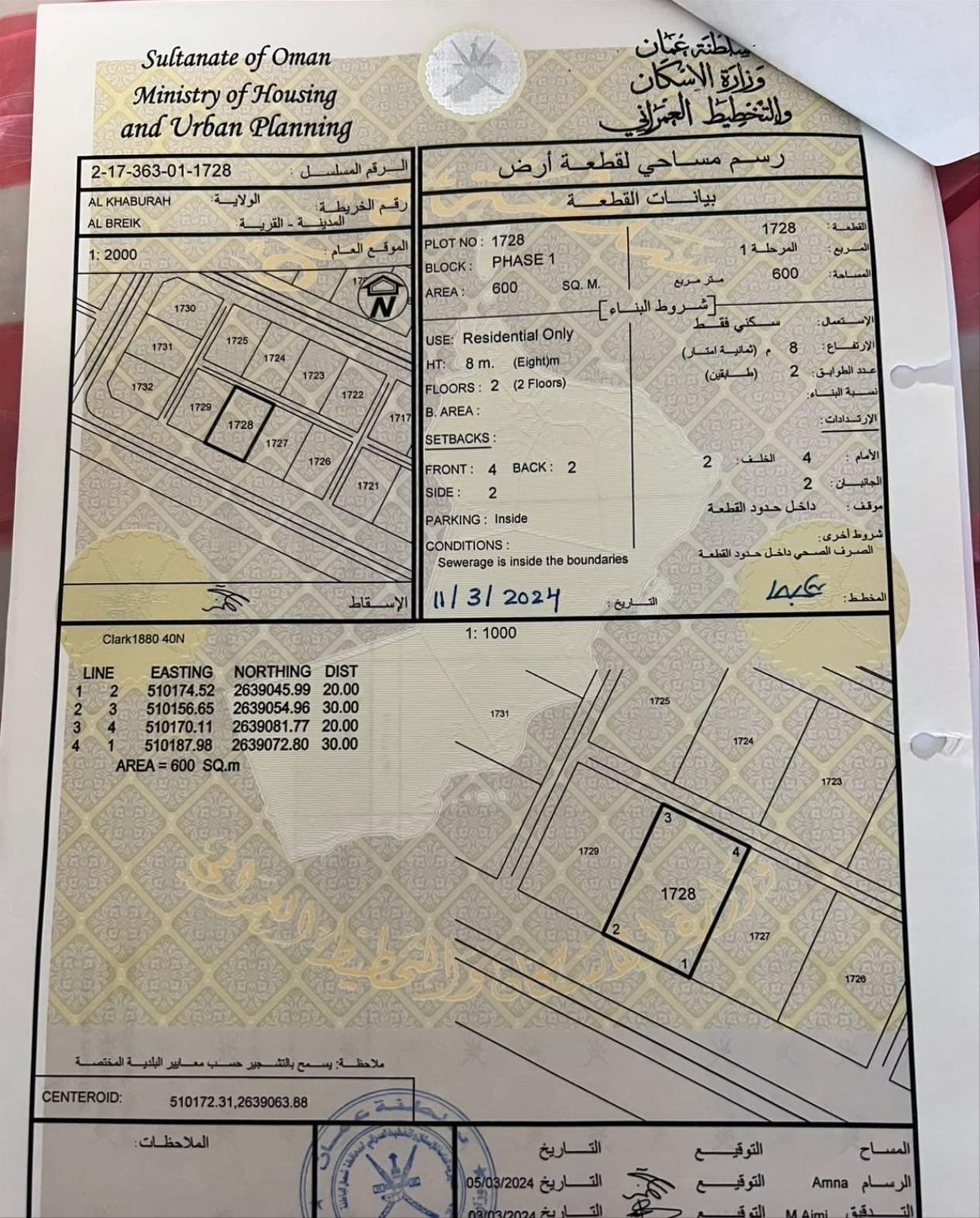 Residential Land in Al Khaburah, Falaj Bani Rabiah