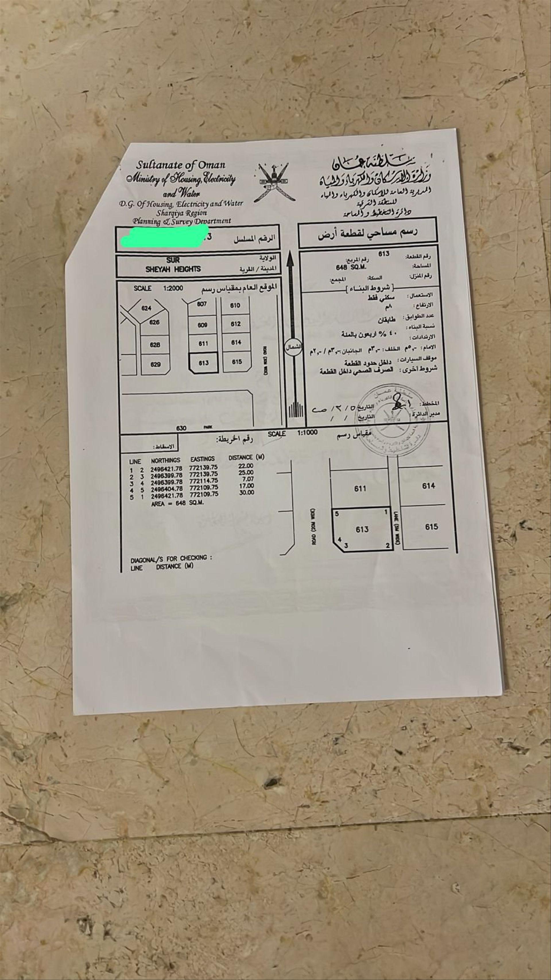 Residential Land in Sur, Ash Sharqiyah South
