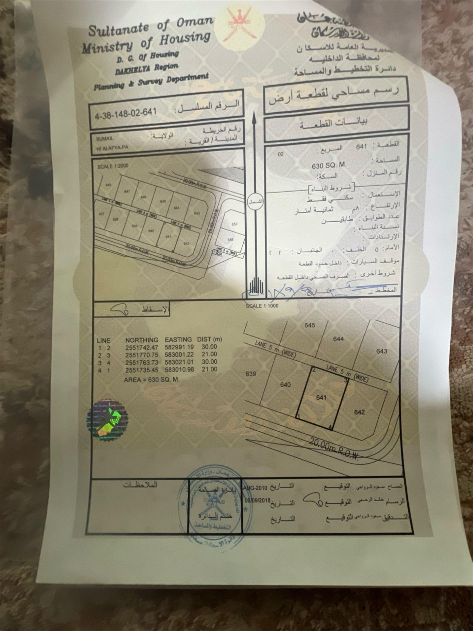 Residential Land in Izki, Wadi Halfayn