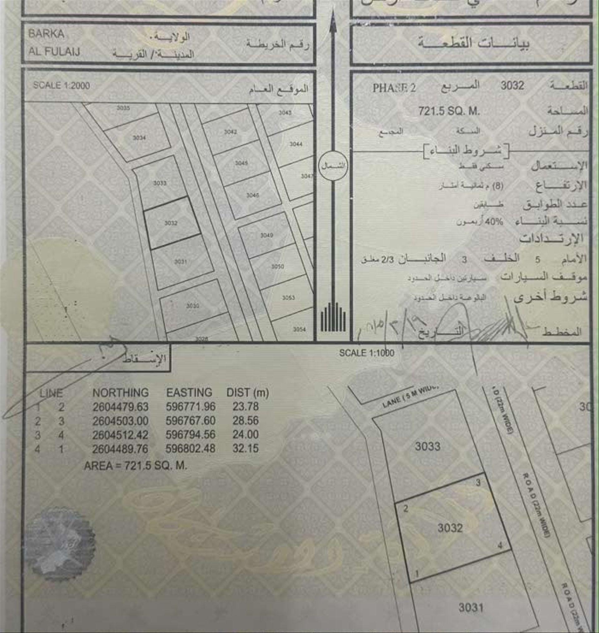 Residential Land in Barka, Al Fulayj