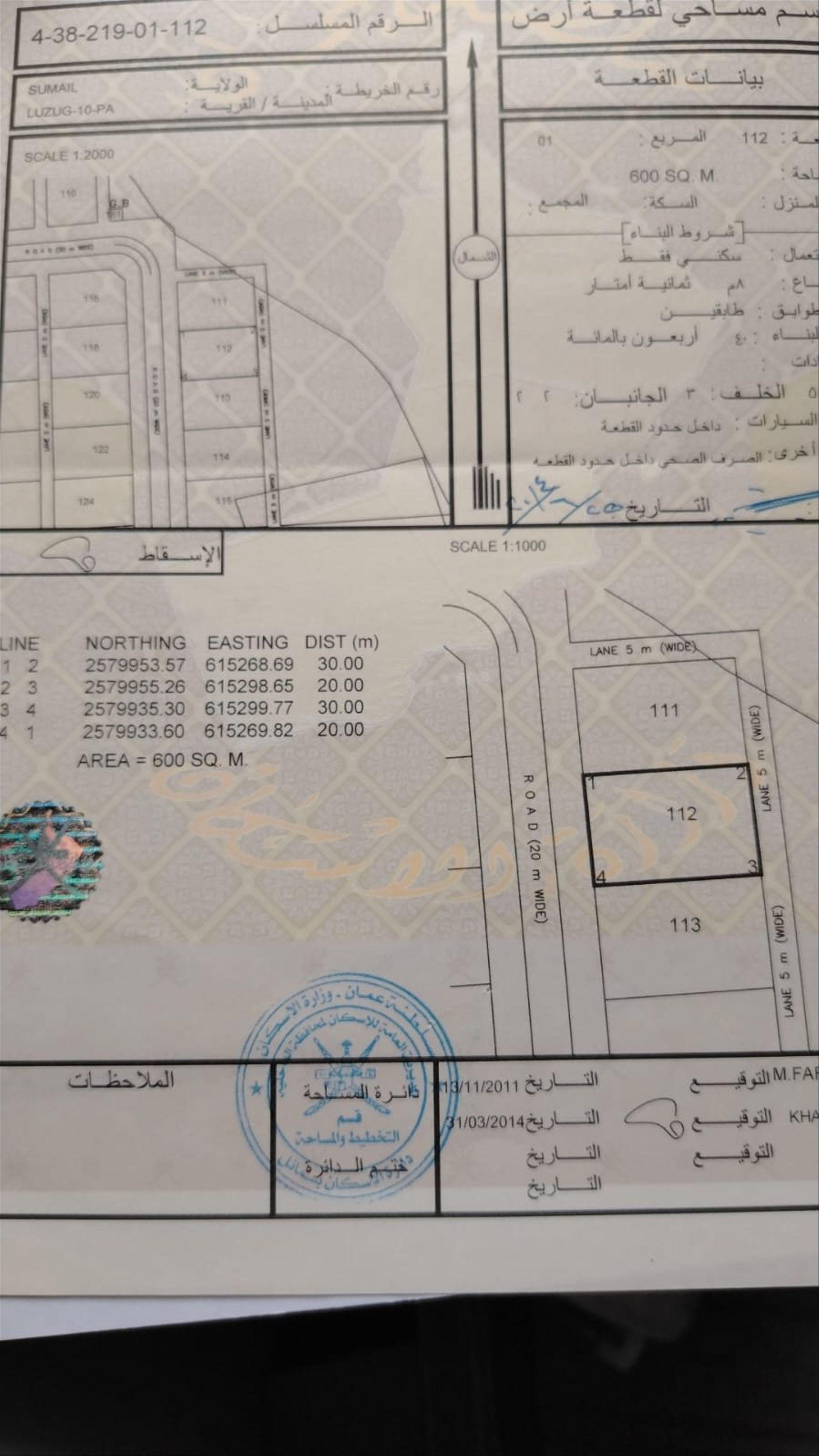 Residential Land in Samail, Lizugh