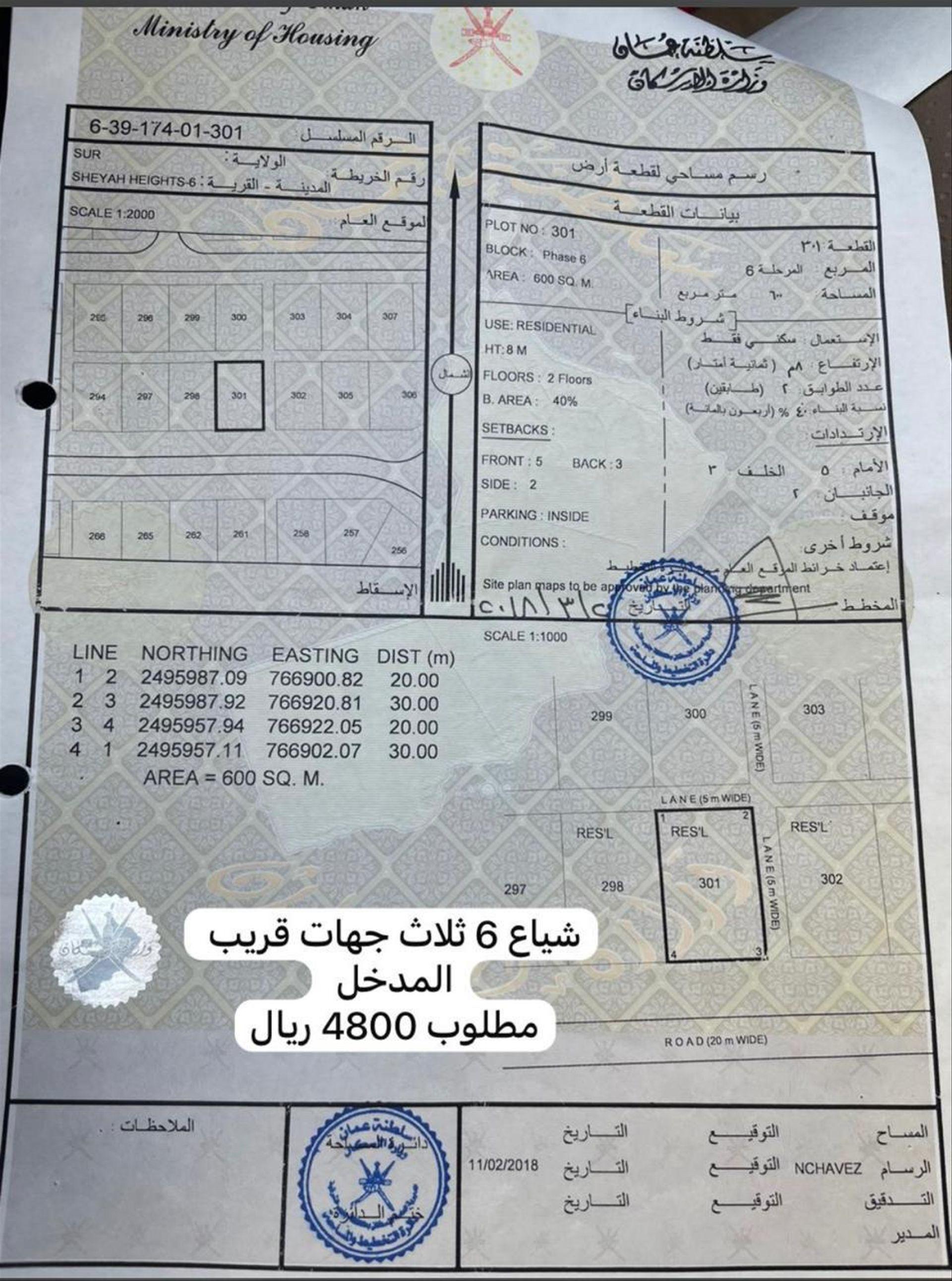 Residential Land in Sur, Ash Sharqiyah South