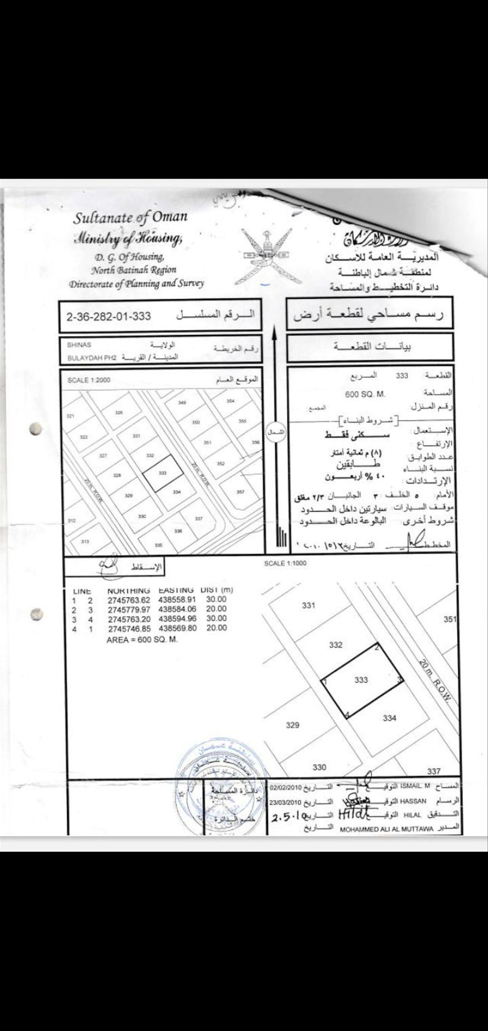 Residential Land in Al Bulaydah, Shinas