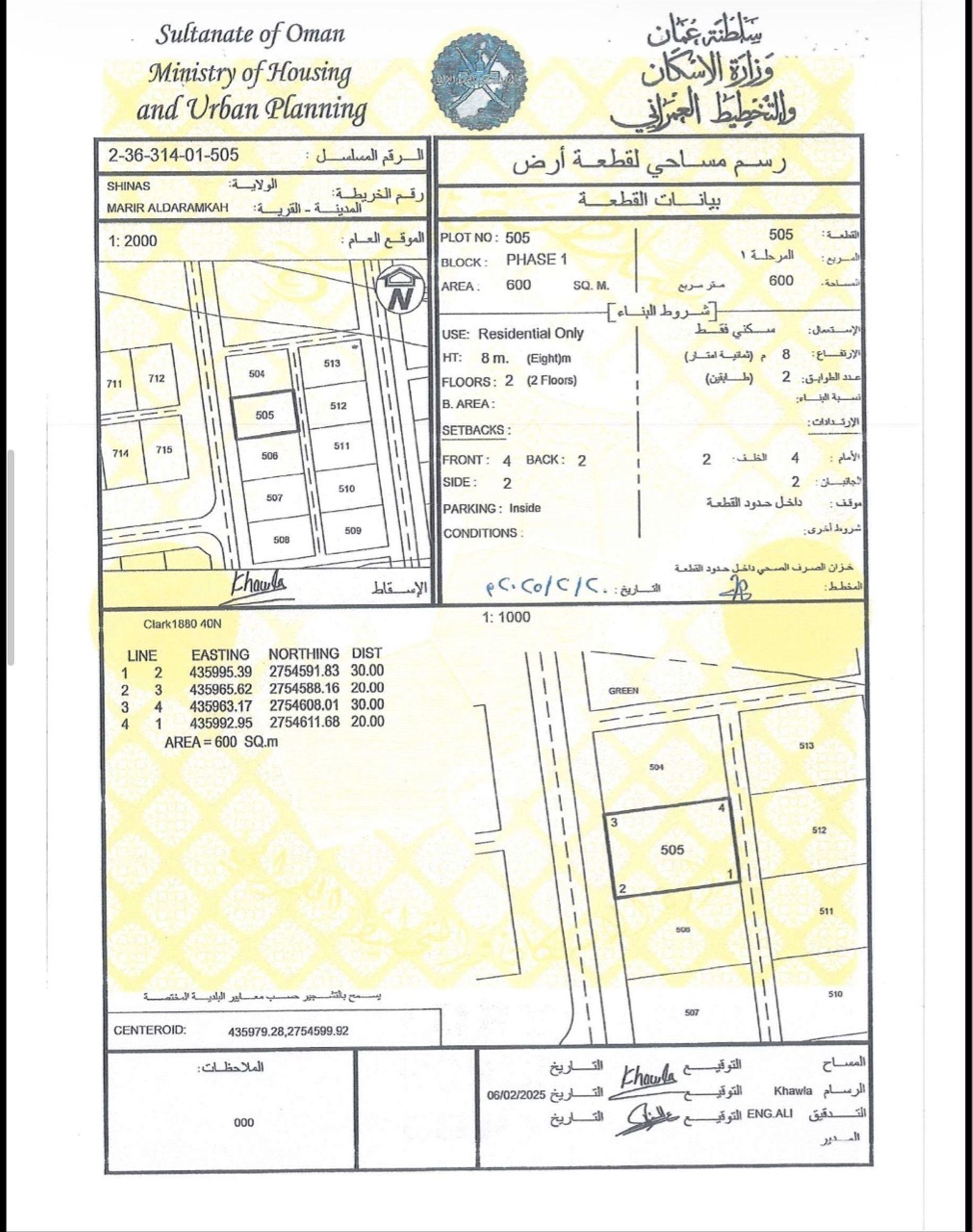 Residential Land in Mirayr Ad Daramikah, Shinas