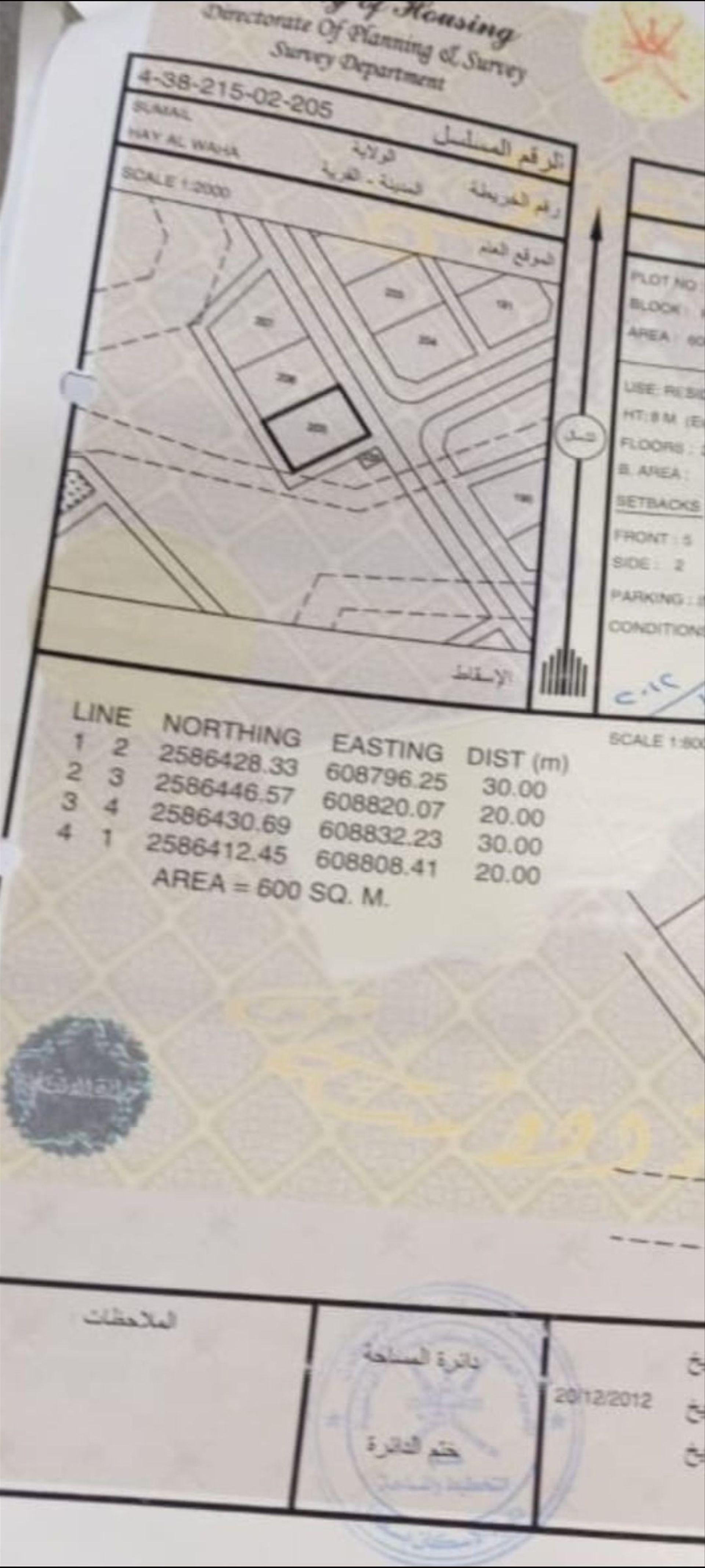 Residential Land in Al Milayhah, Samail