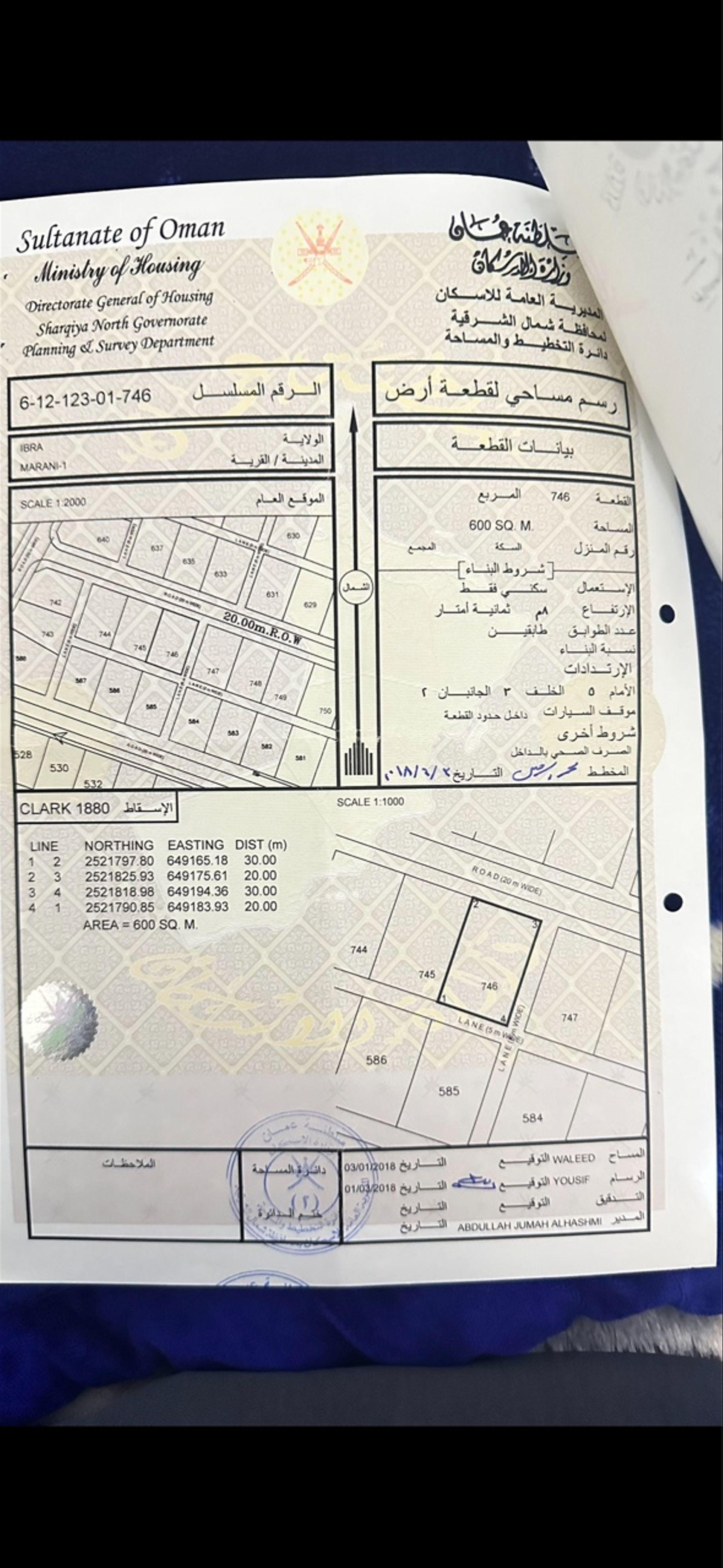 Residential Land in Ash Sharqiyah North, Wilayat Ibra