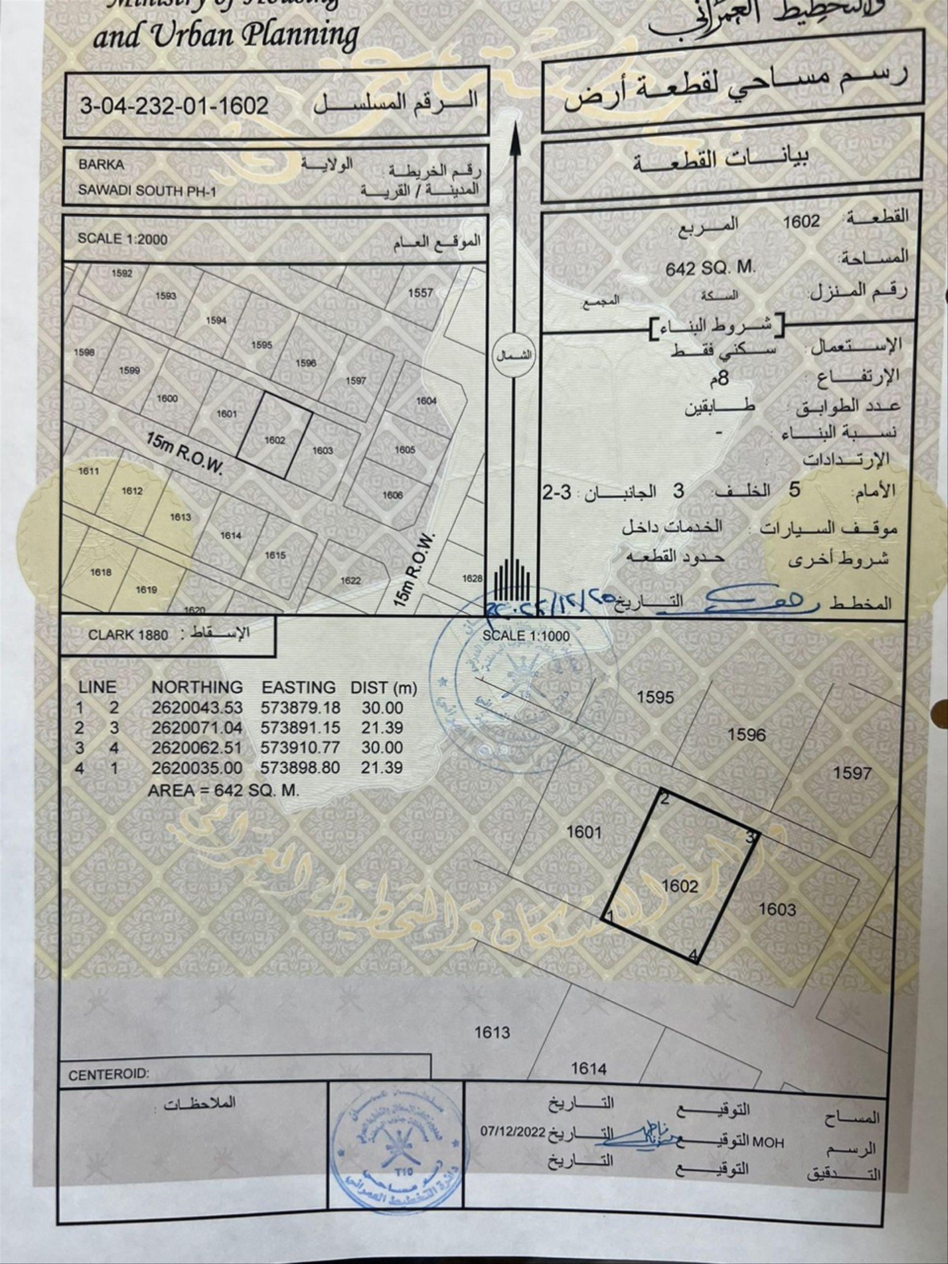 Residential Land in Al Bidi, Barka