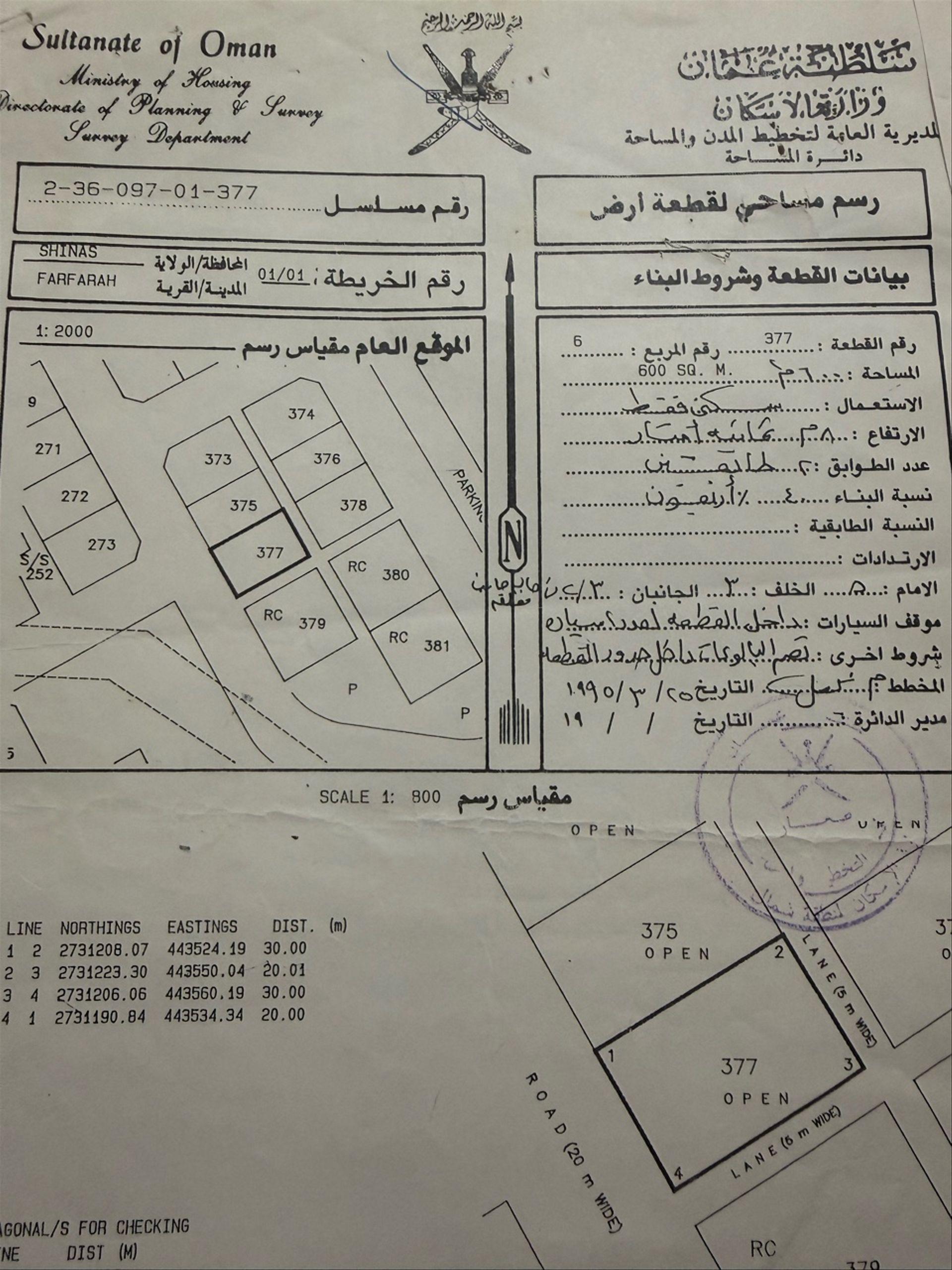 Residential Land in Al Furfarah, Shinas