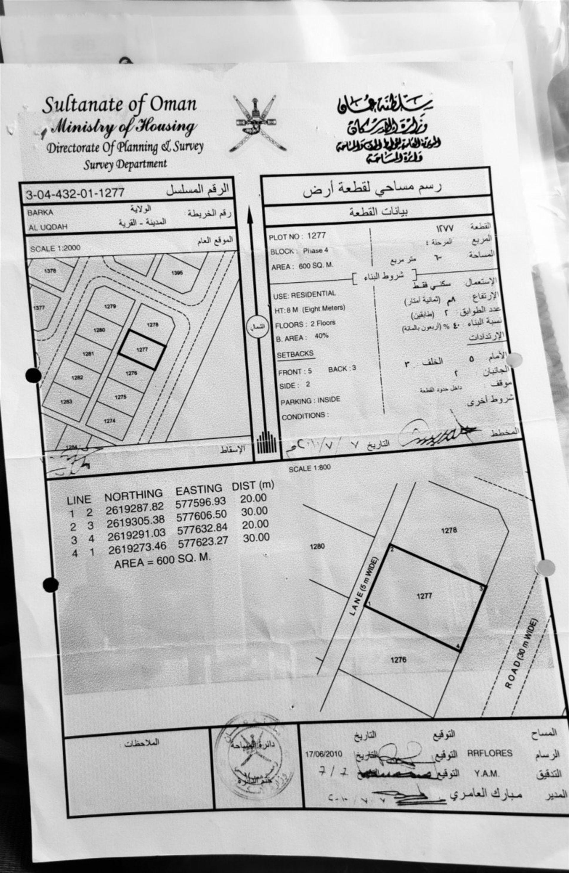 Residential Land in Al Uqdah, Barka