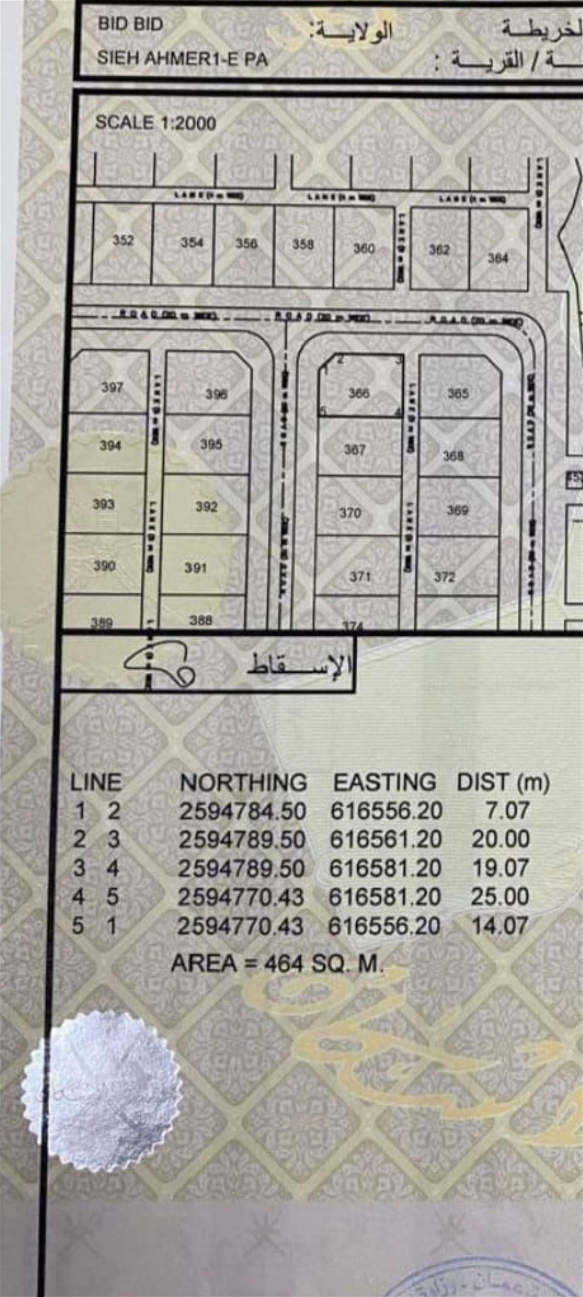 Residential Land in Bidbid, Fanja