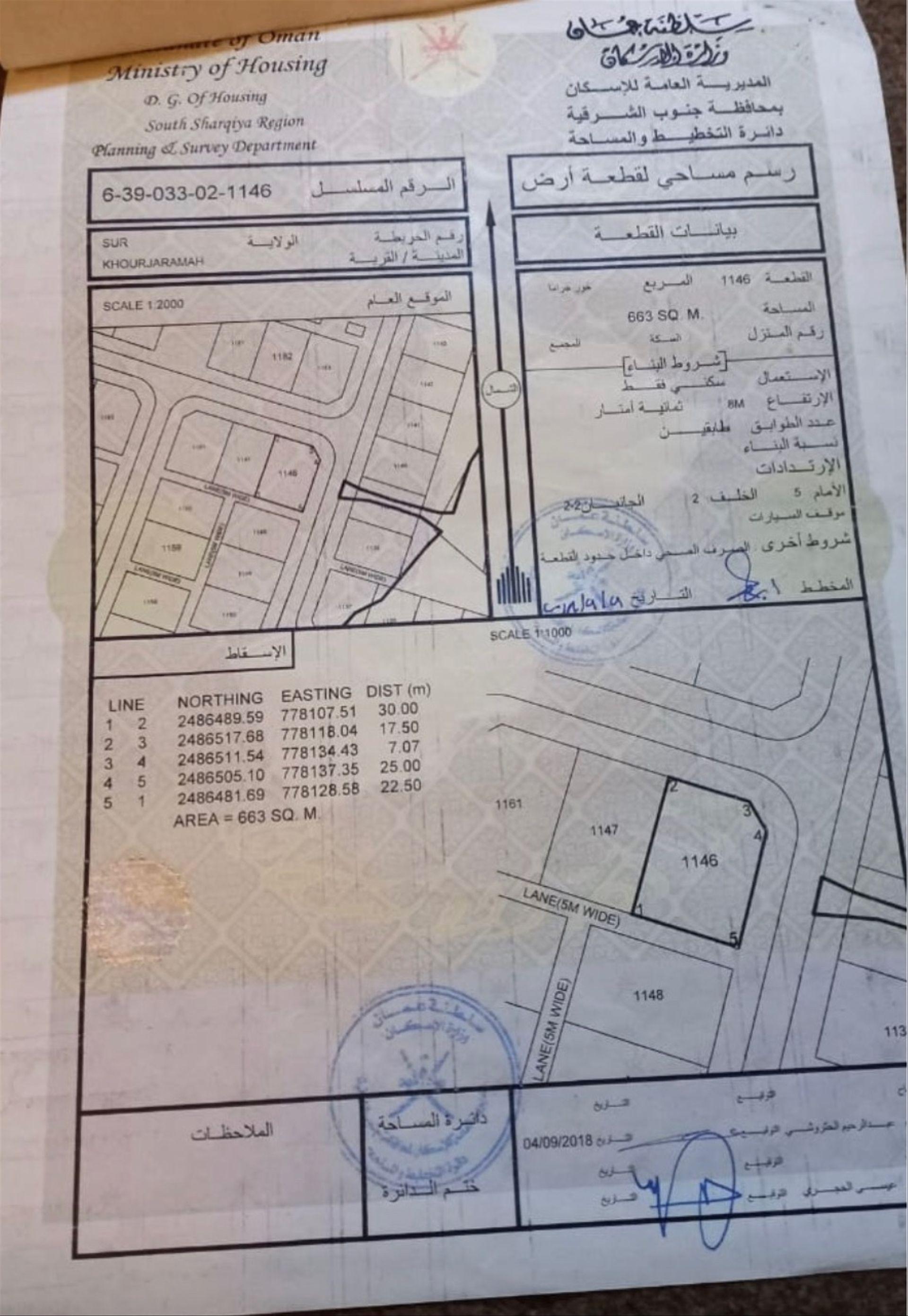 Residential Land in Sur, Ash Sharqiyah South