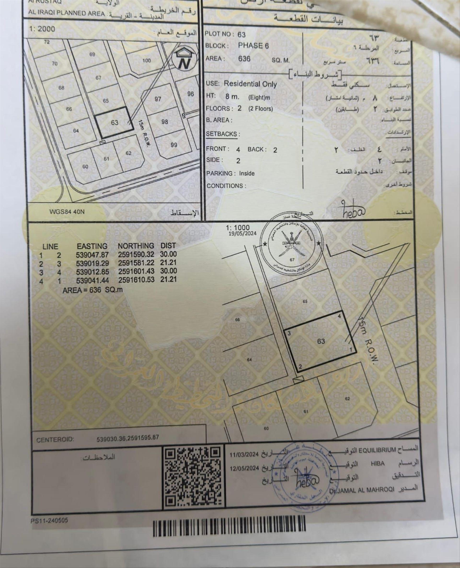 Residential Land in Ar Rustaq, At Tuwayyah