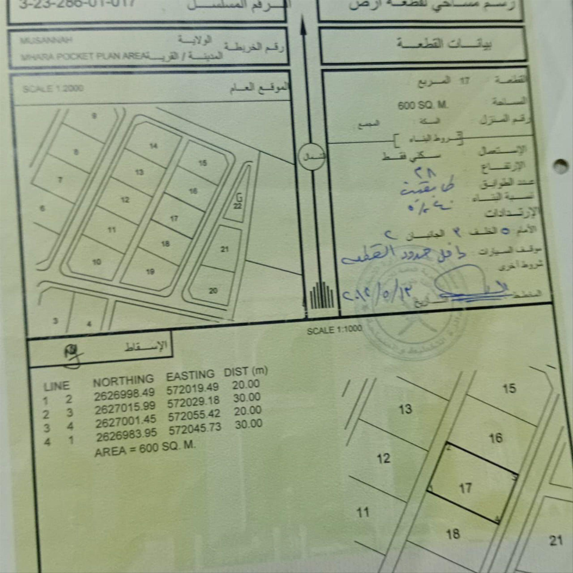 Residential Land in Al Musanaah, Maharah