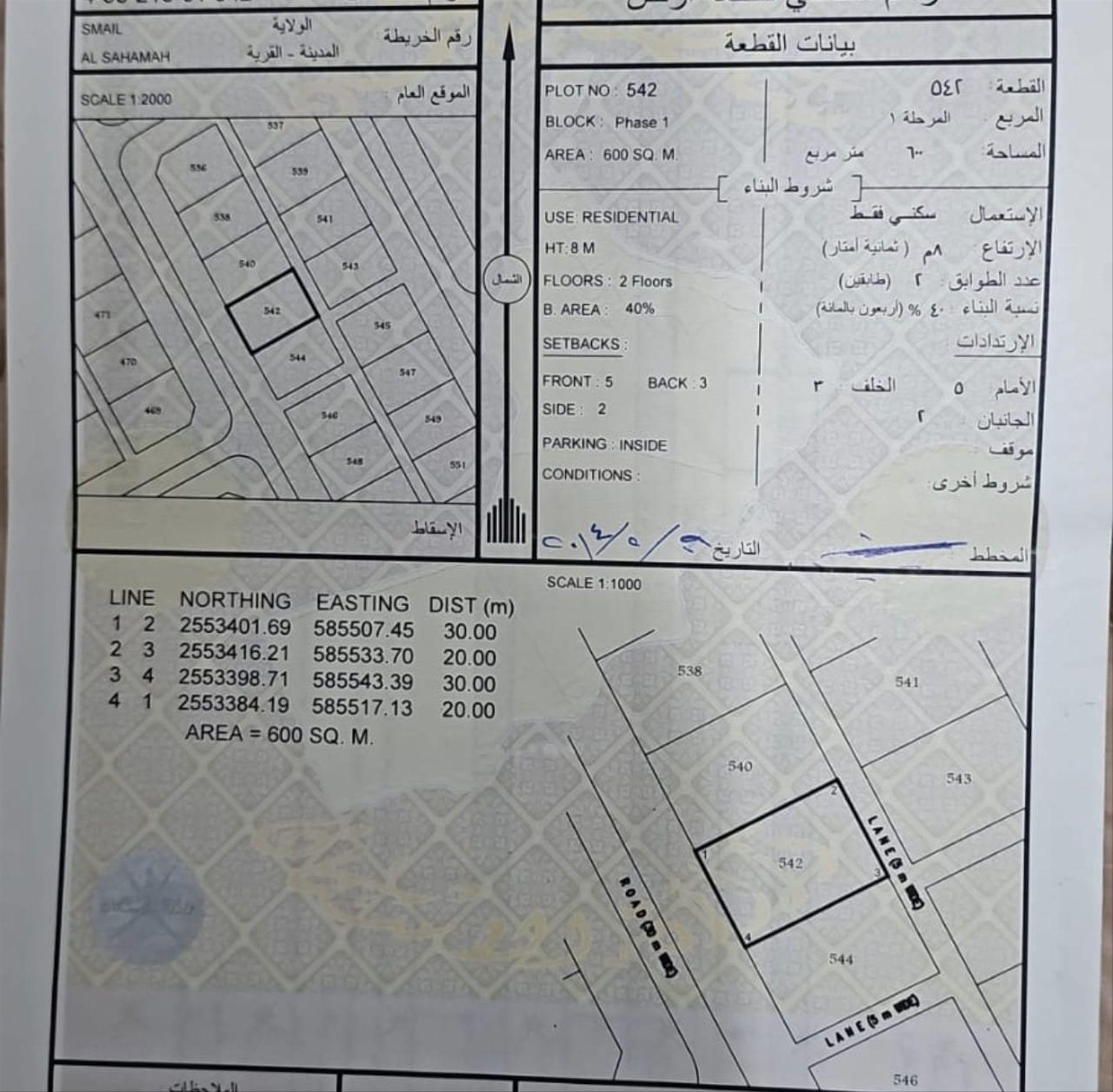 Residential Land in Samail, Al Afyah