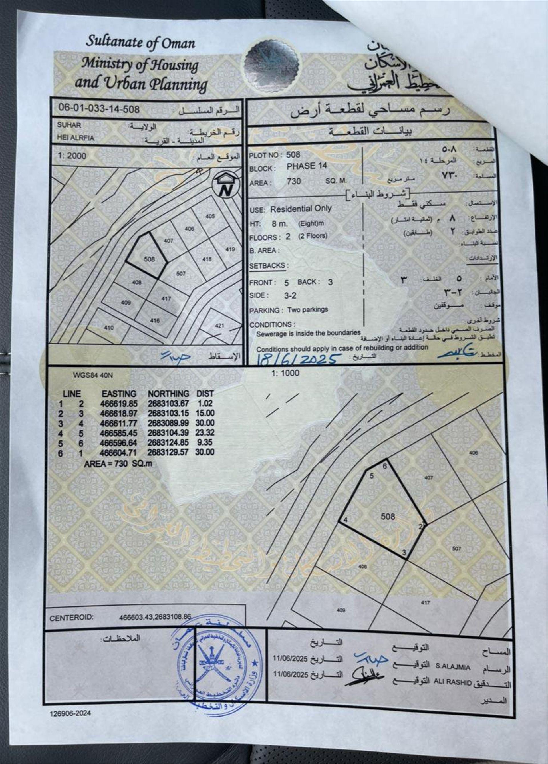 Residential Land in Sayh Al Makarim, Sohar