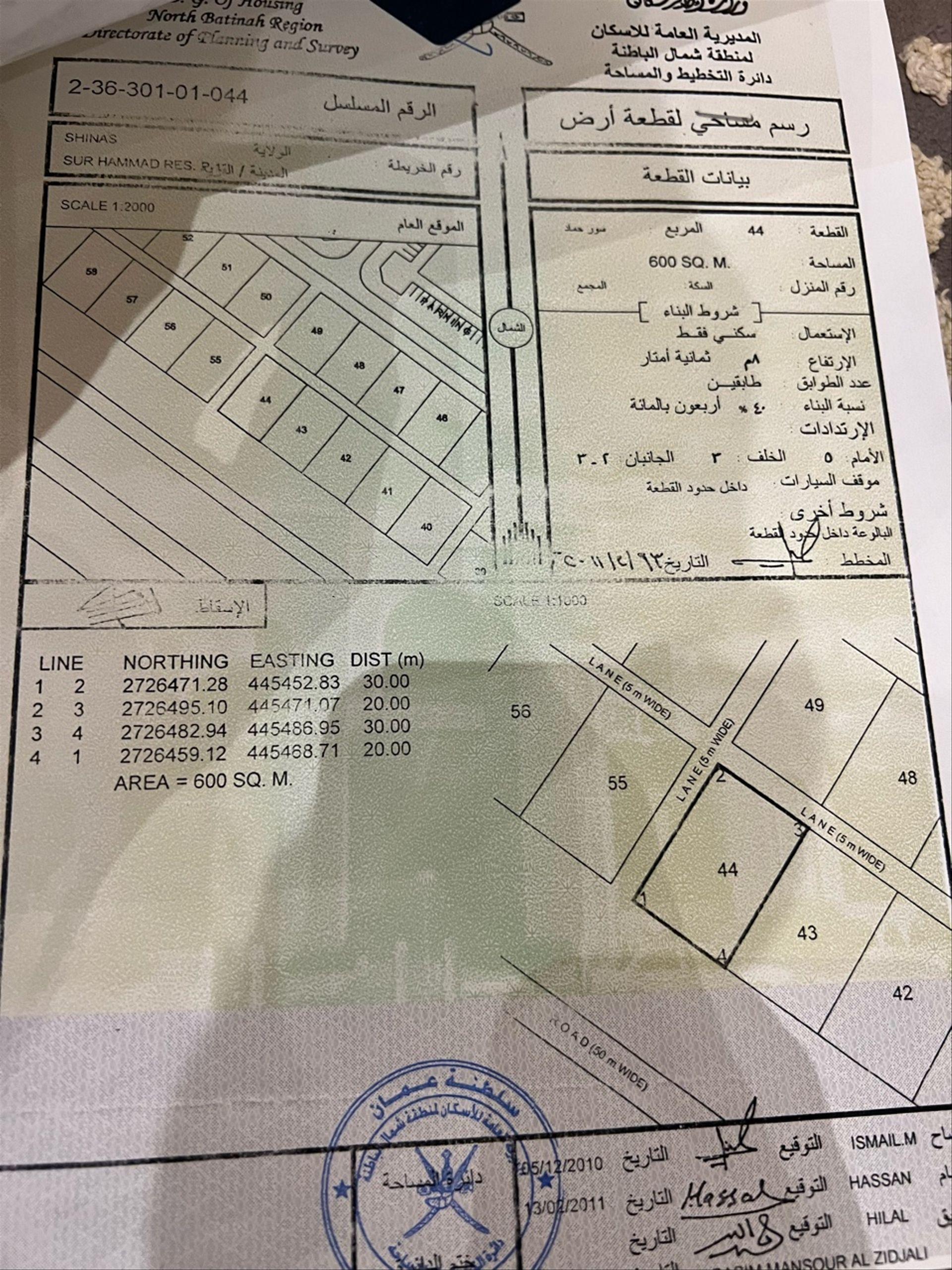 Residential Land in Shinas, Kudayran