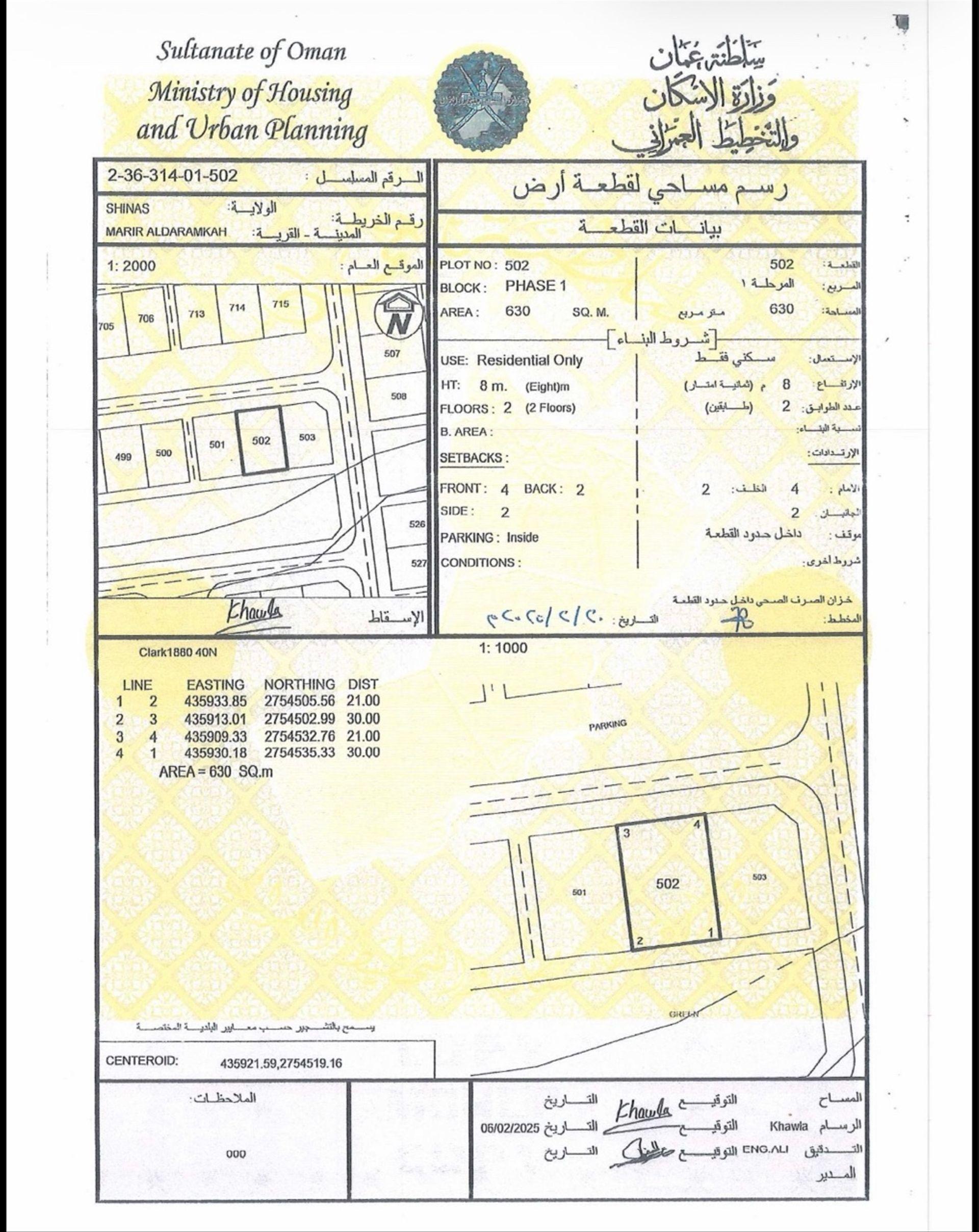Residential Land in Mirayr Ad Daramikah, Shinas