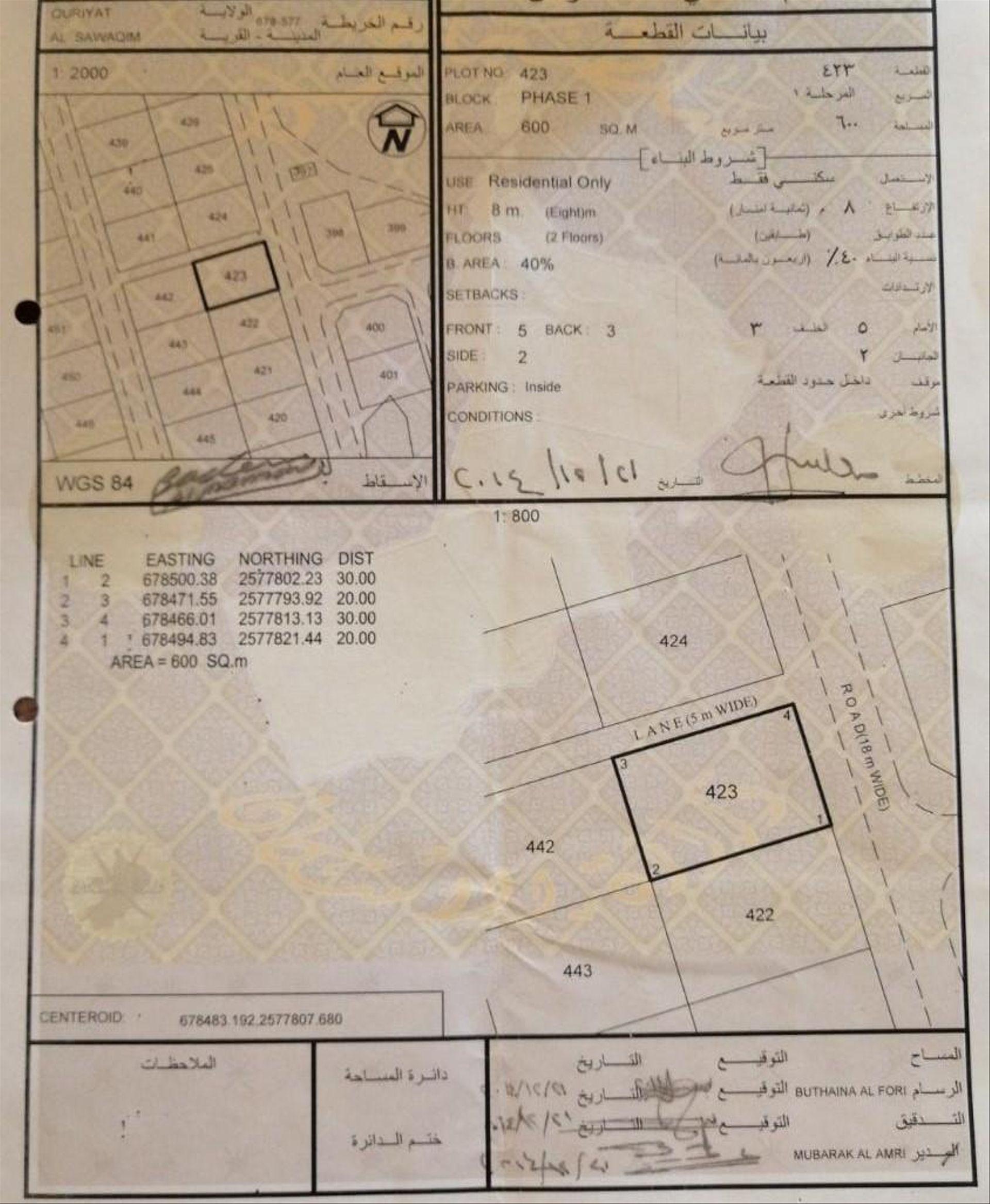 Residential Land in Al Sawaqim, Muscat