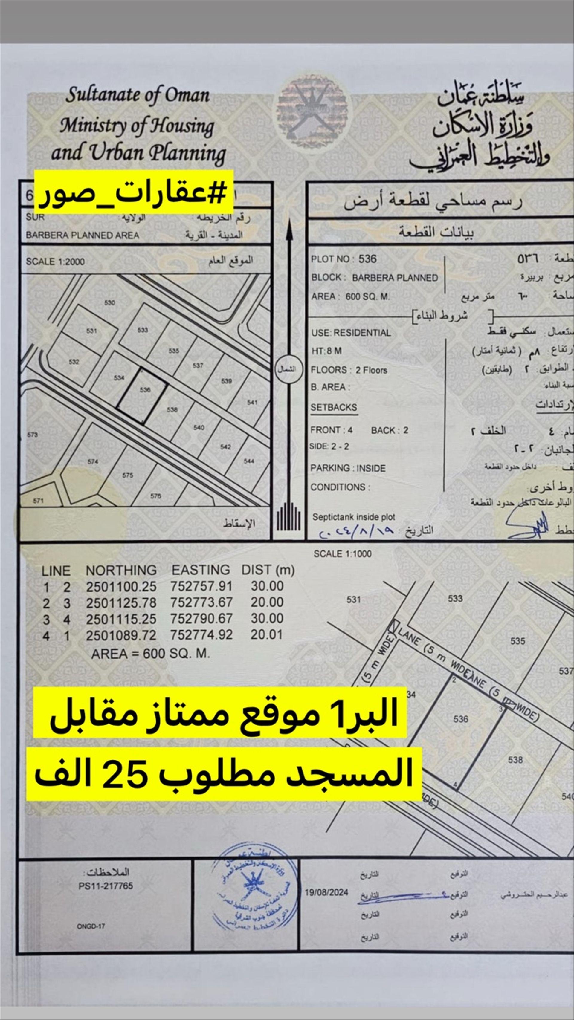 Residential Land in Sur, Ash Sharqiyah South