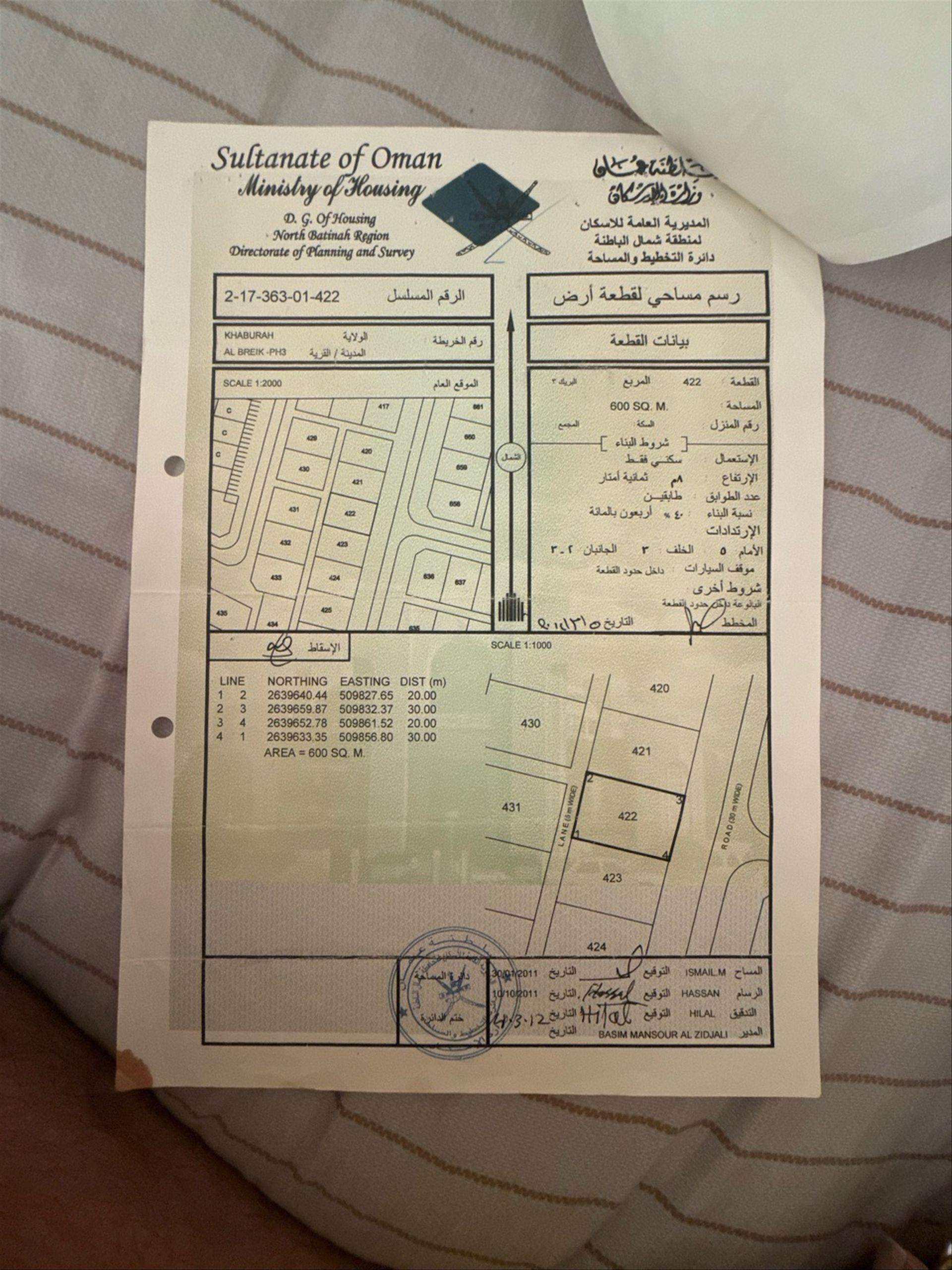 Residential Land in Al Khaburah, Falaj Bani Rabiah