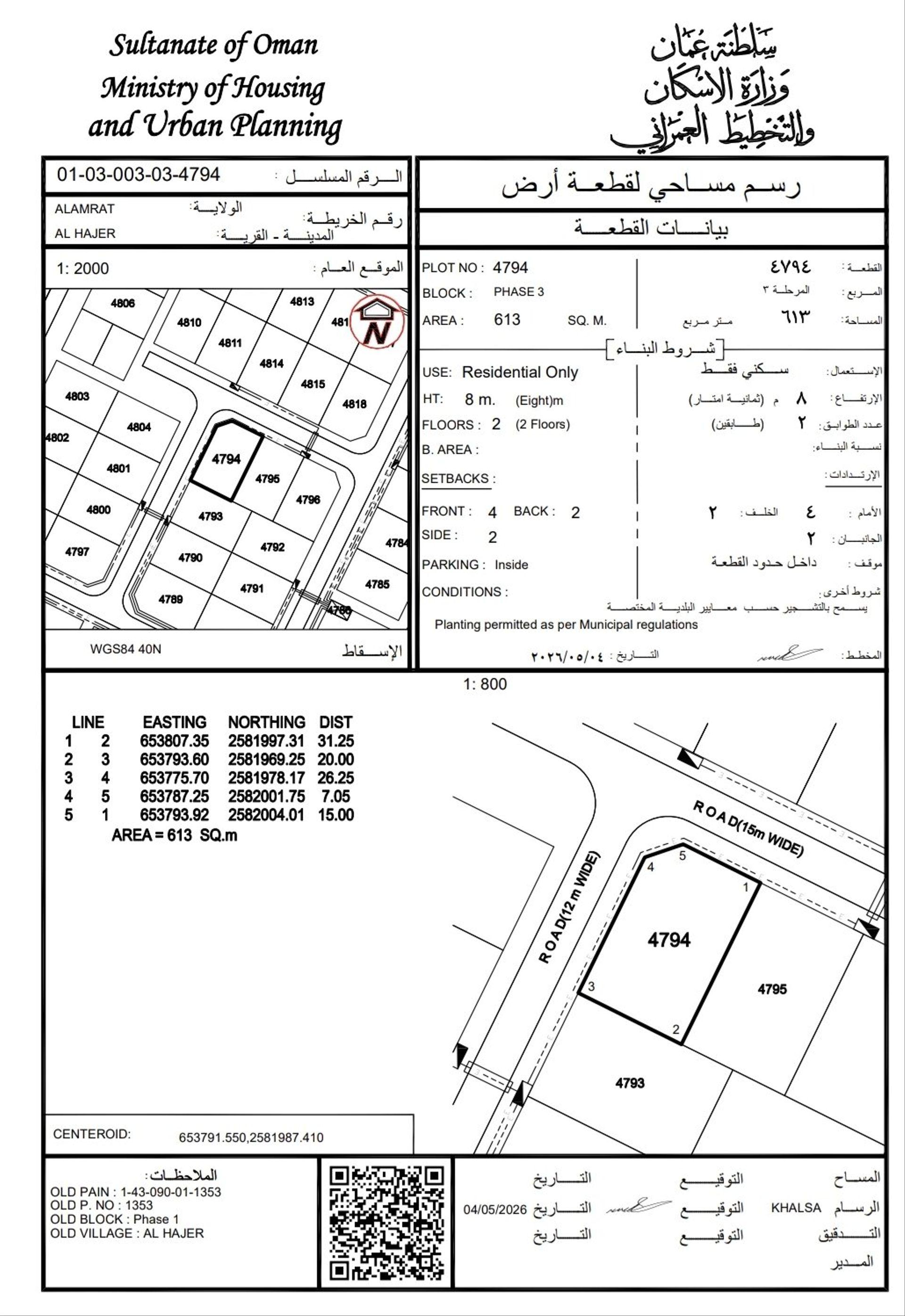 Residential Land in Muscat, Al Amrat