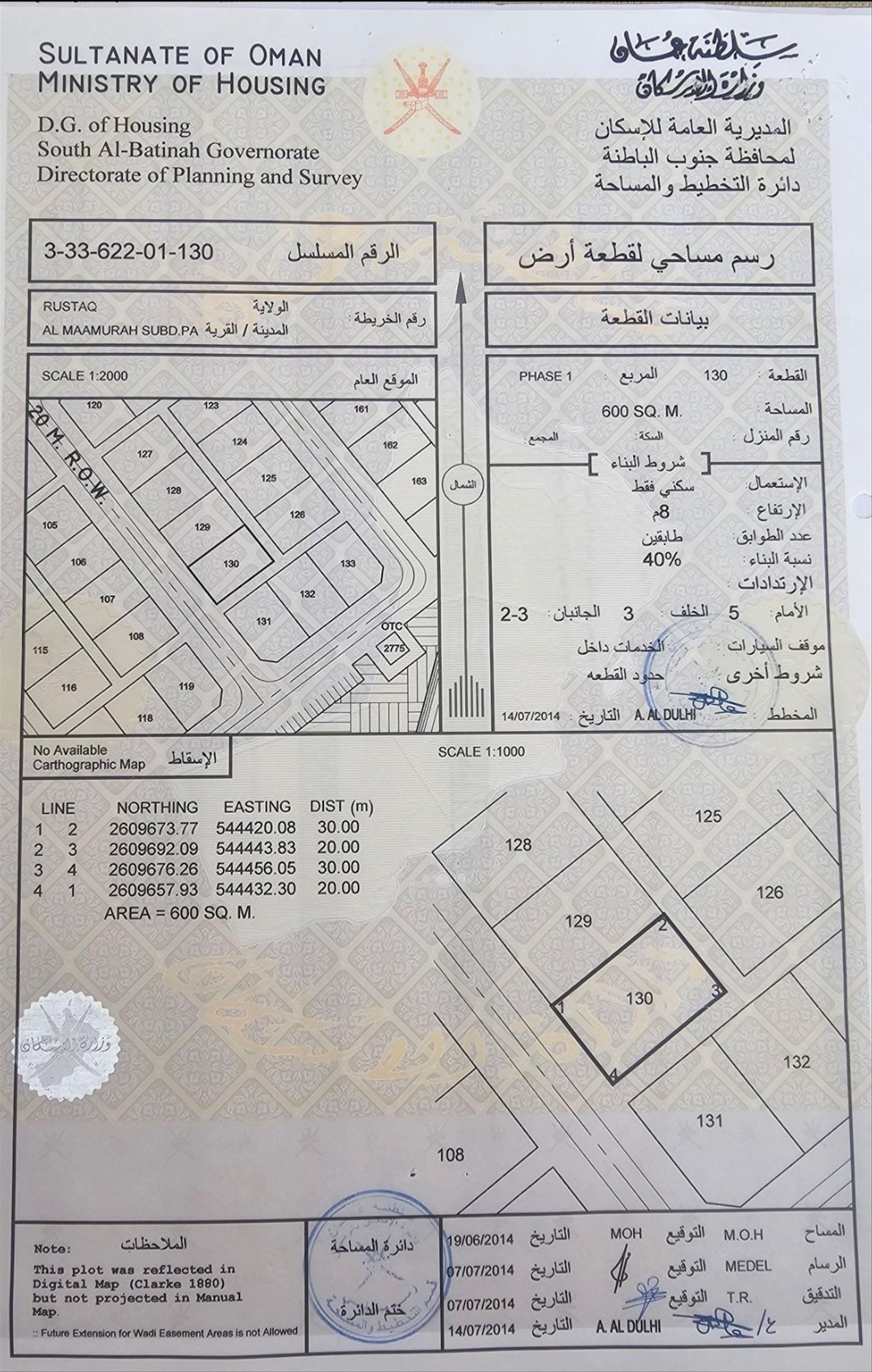 Residential Land in Ar Rustaq, Al Batinah South