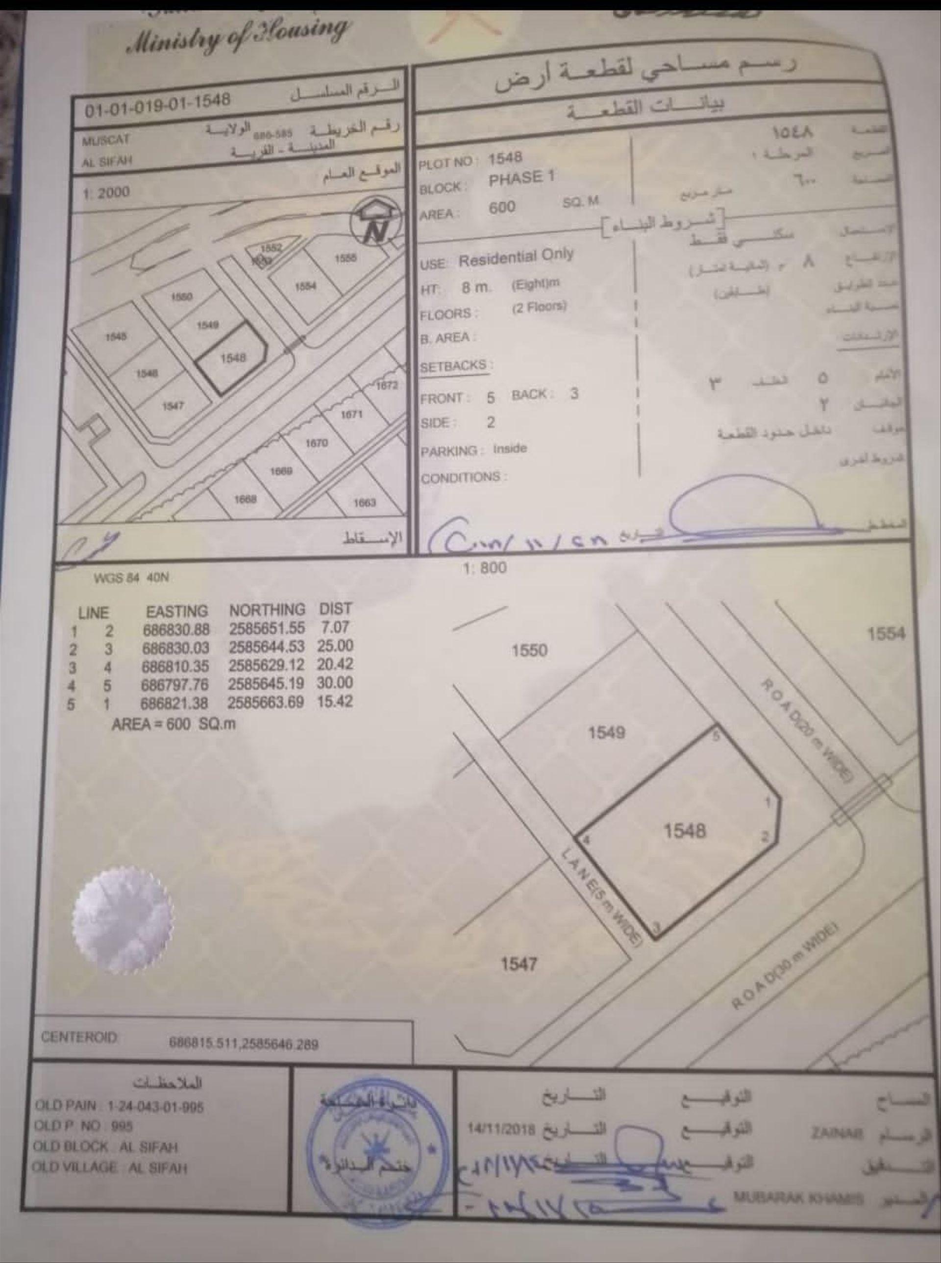 Residential Land in Muscat, Muscat