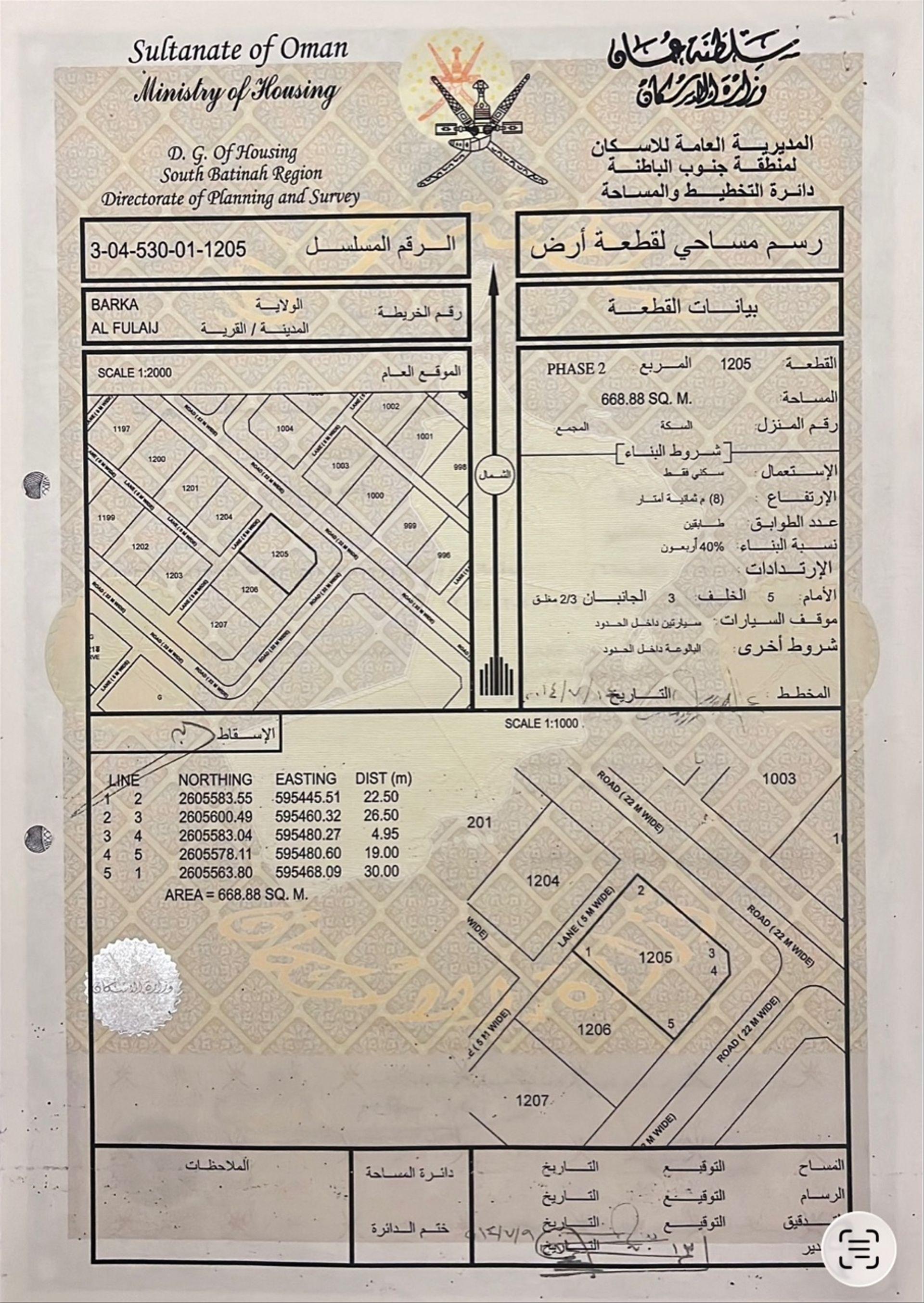 Residential Land in Al Maawil, Al Farah