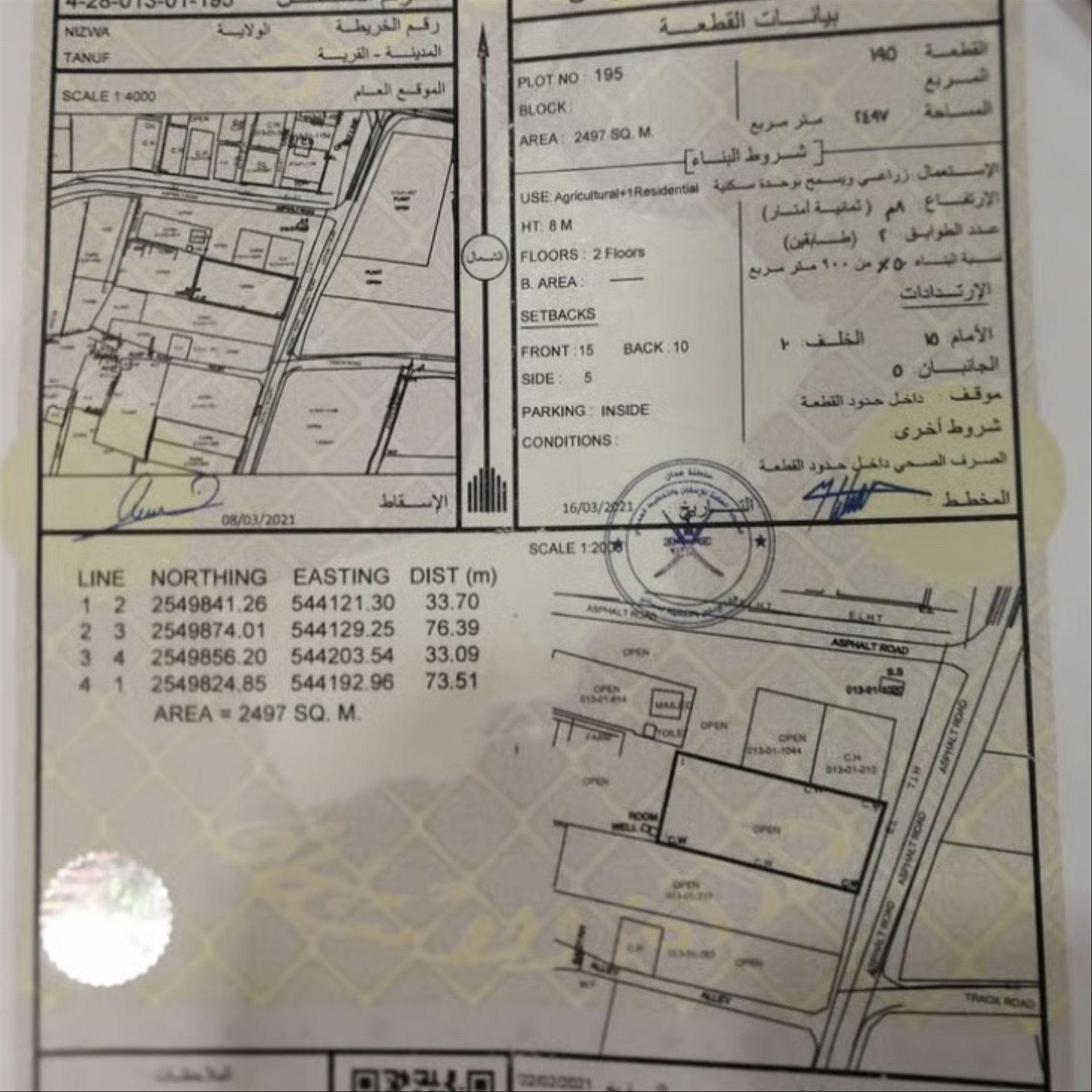 Residential Land in Nizwa, Tawi Al Maqabah