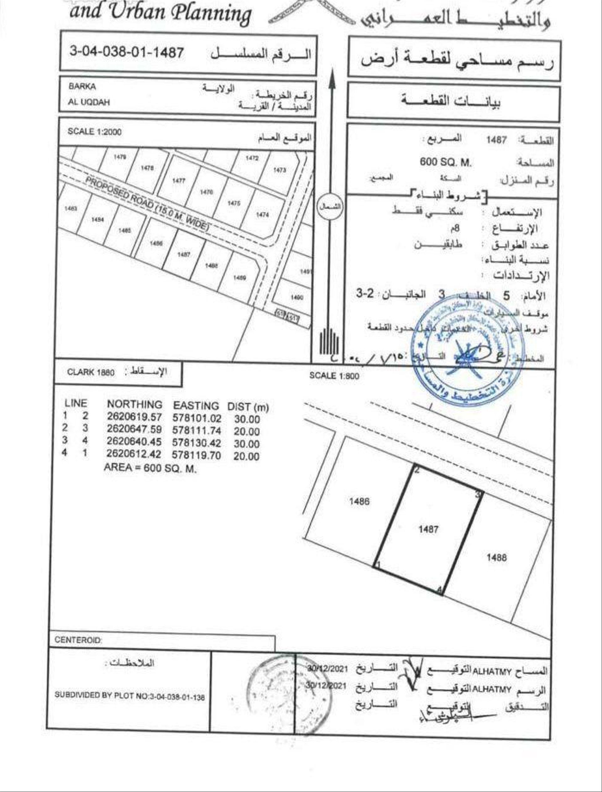 Residential Land in Al Uqdah, Barka