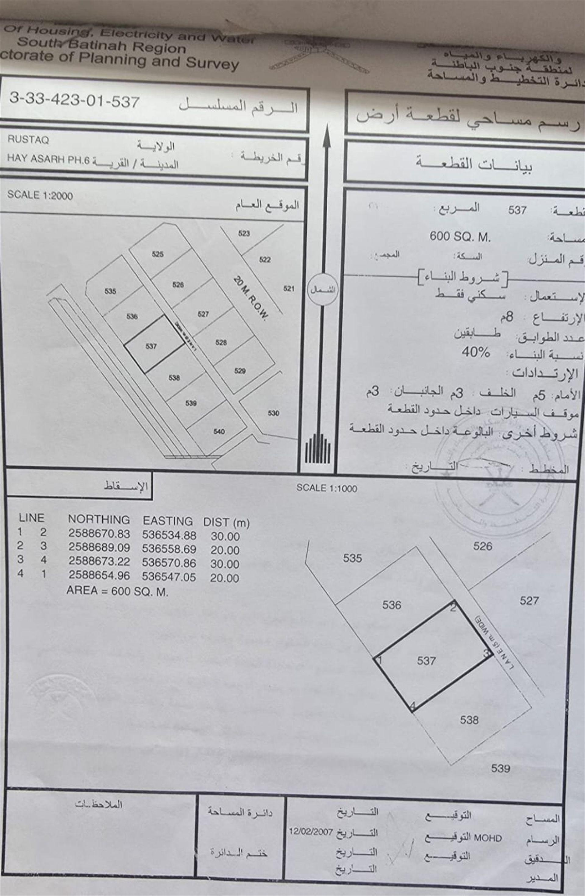 Residential Land in Ar Rustaq, Al Batinah South