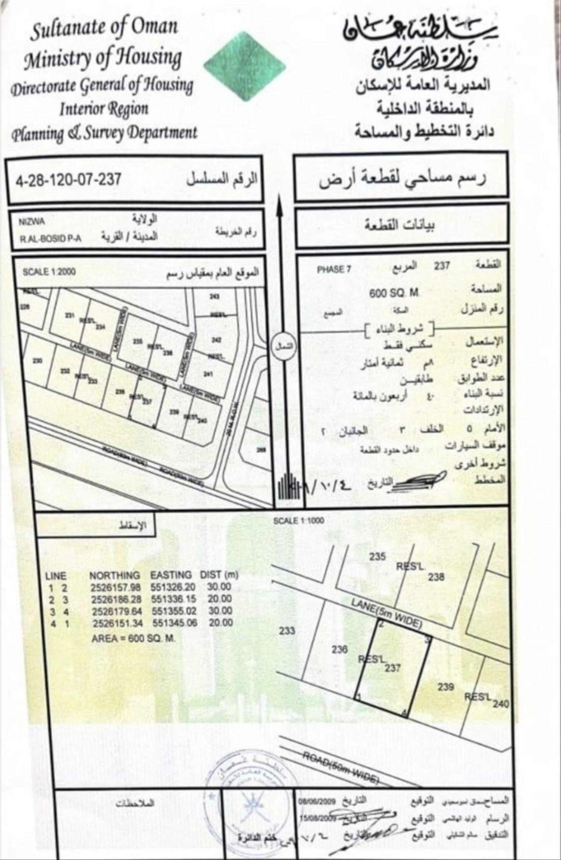 Residential Land in Ar Raddah, Nizwa