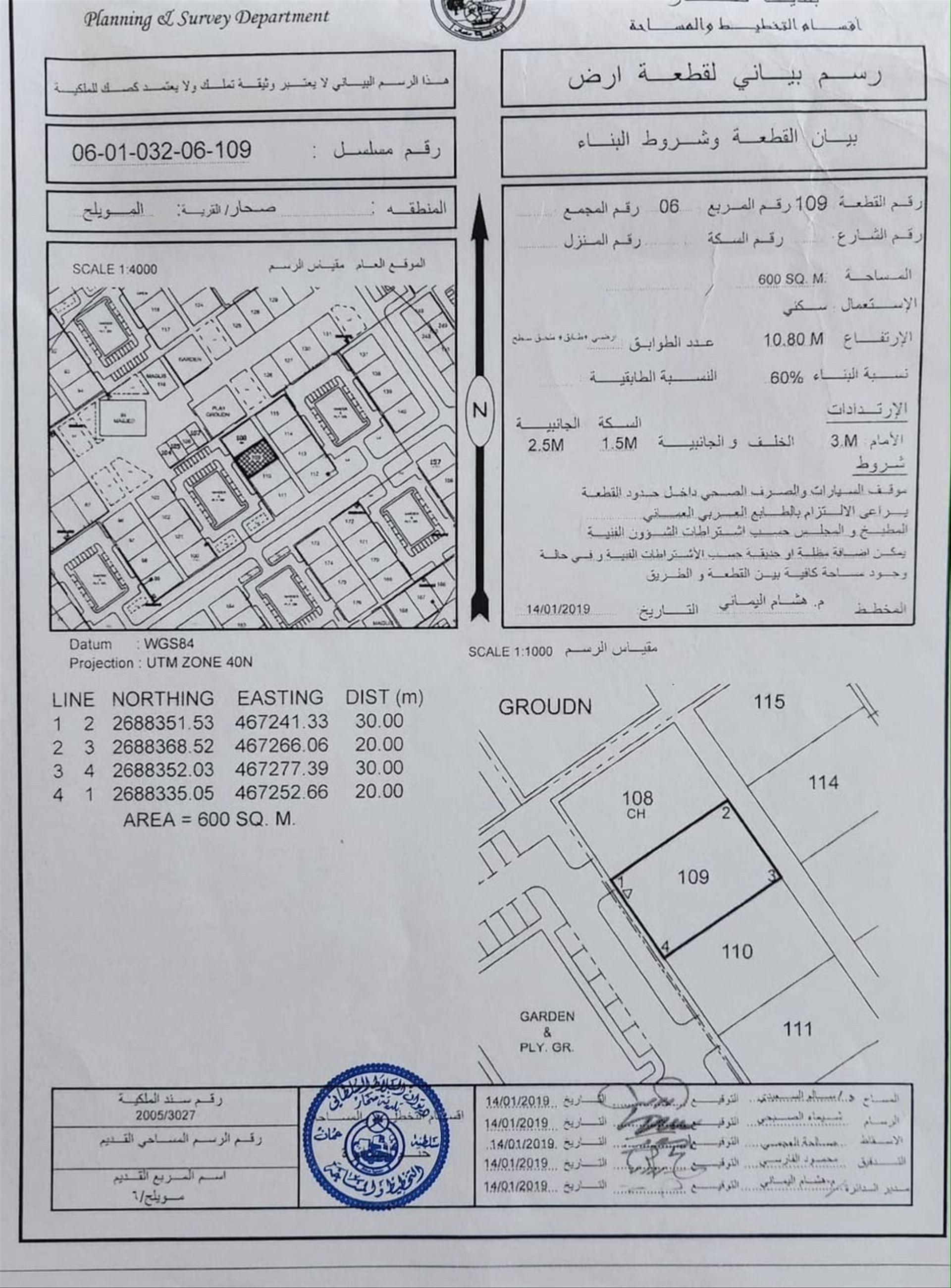 Residential Land in Sohar, Mishamah