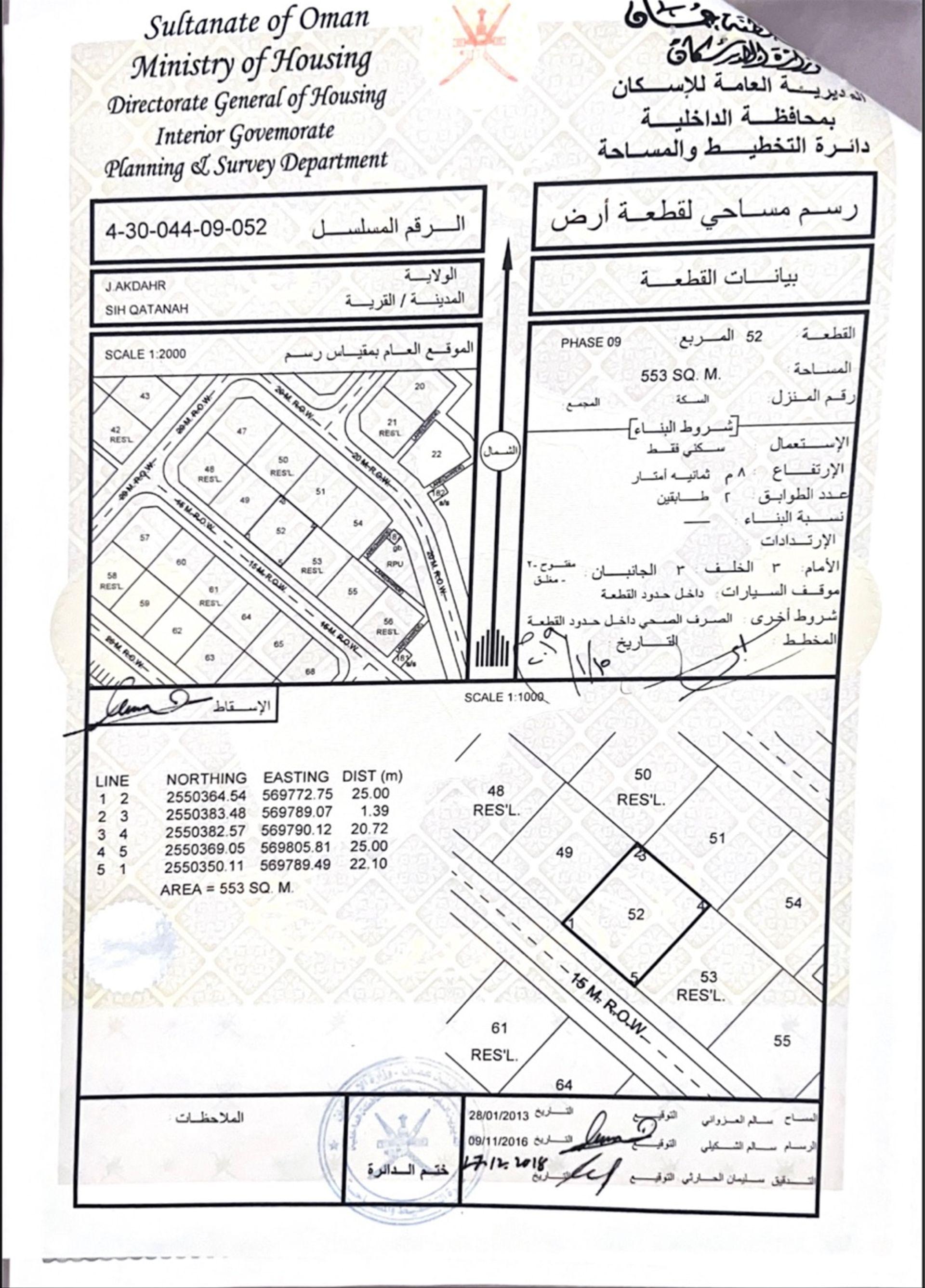 Residential Land in Nizwa, Sayh Qatnah