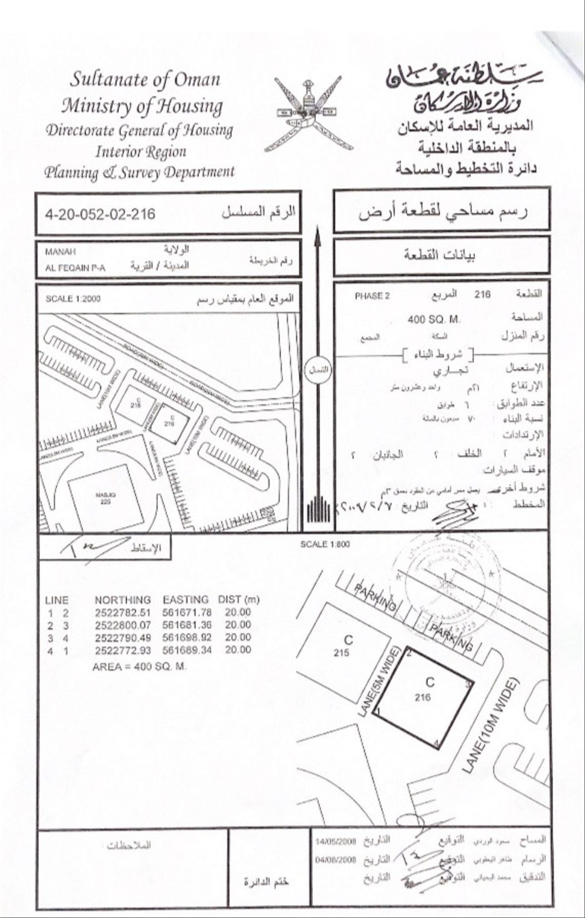 Commercial Land in Manah, Manah