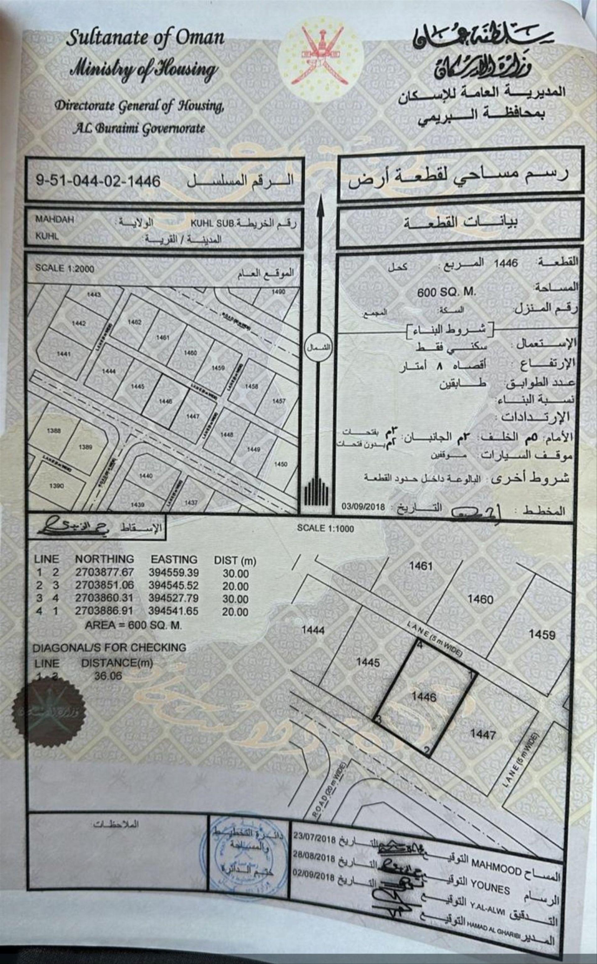 Residential Land in Al Mahjurah, Mahdah