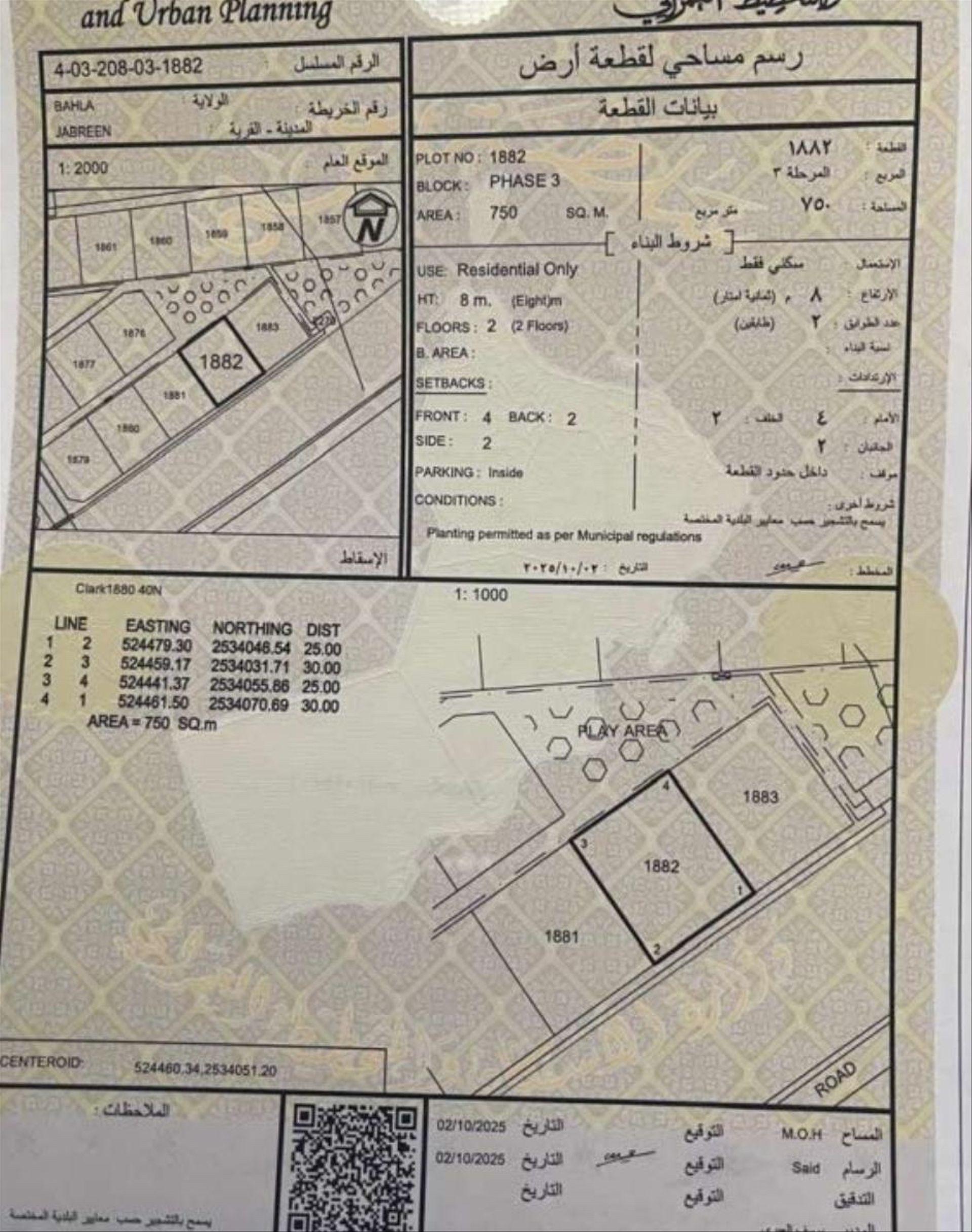 Residential Land in Ad Dakhliyah, Jabrin