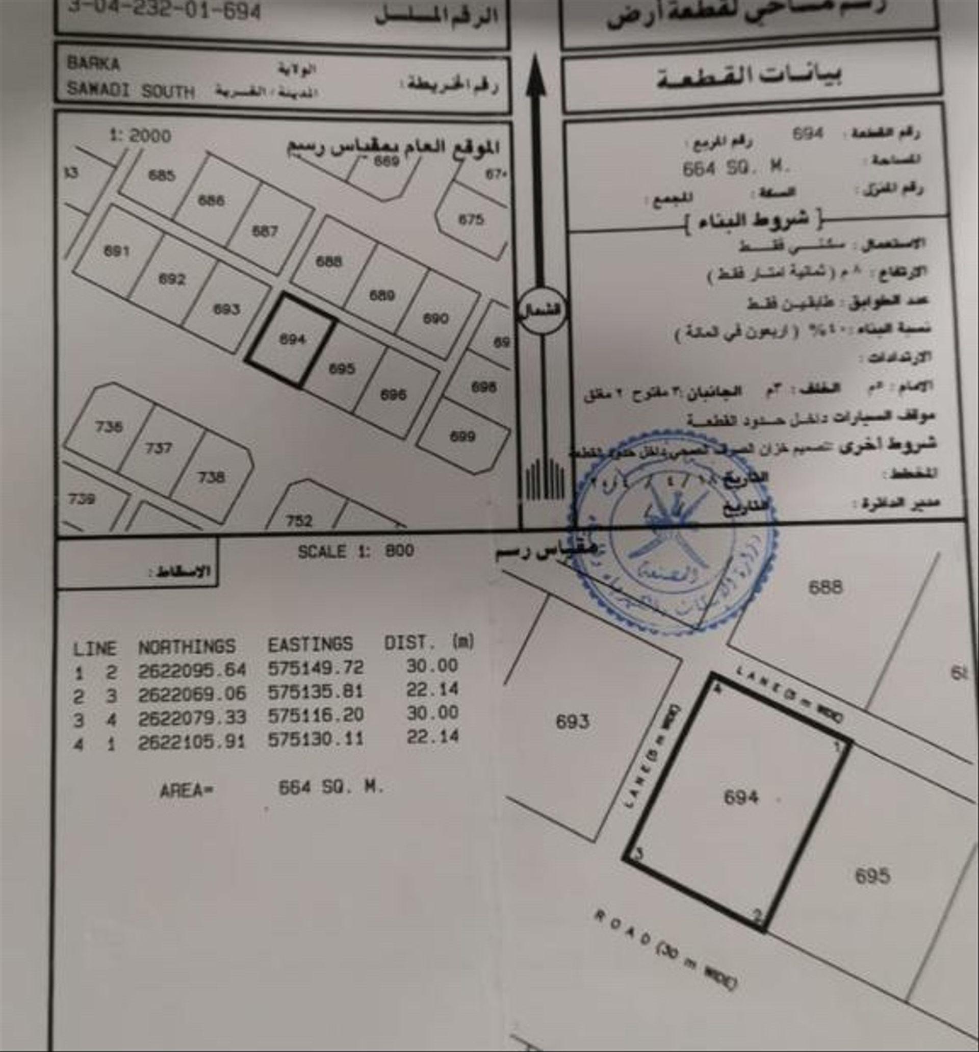 Residential Land in As Sawadi Al Hakman, Barka