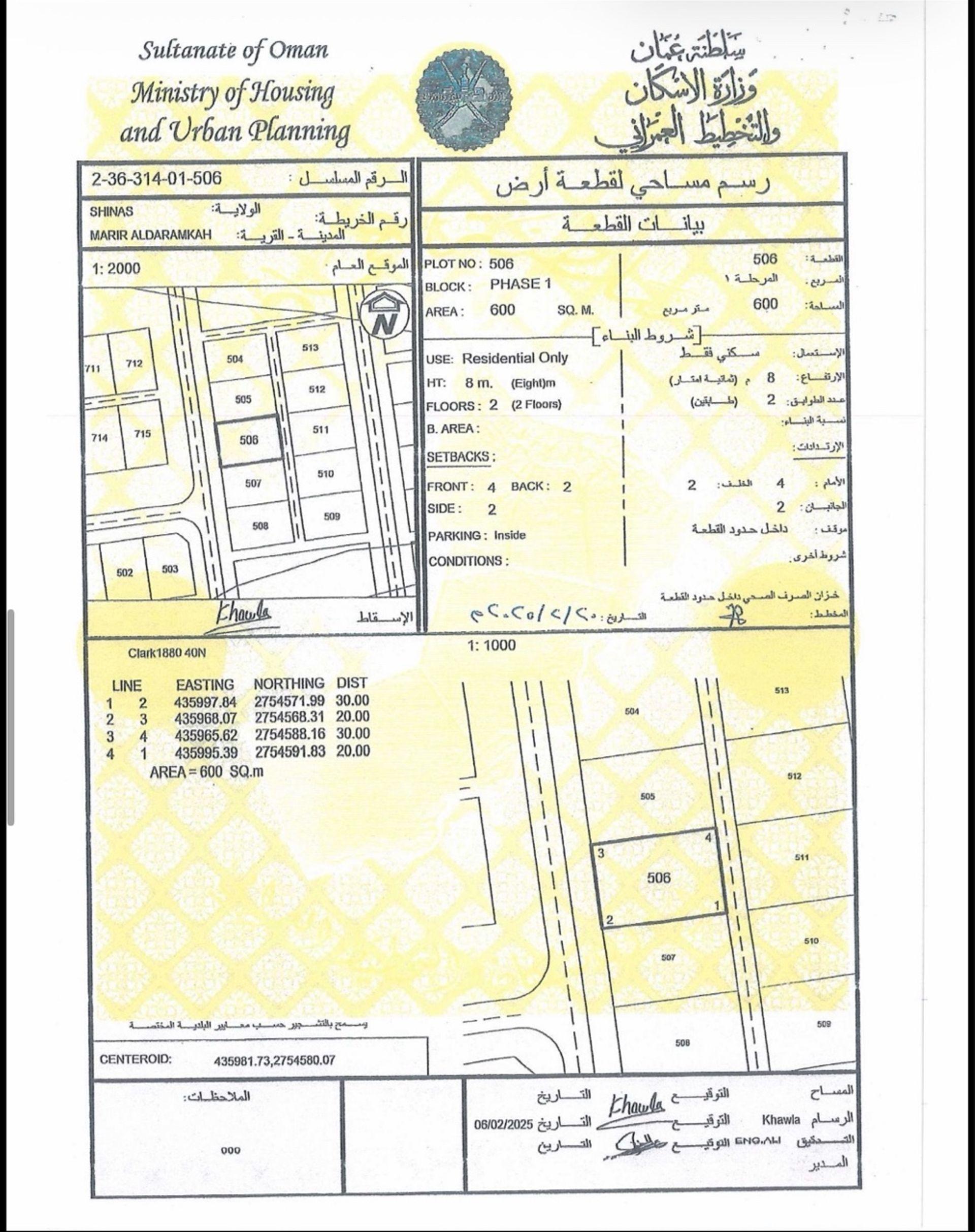 Residential Land in Mirayr Ad Daramikah, Shinas