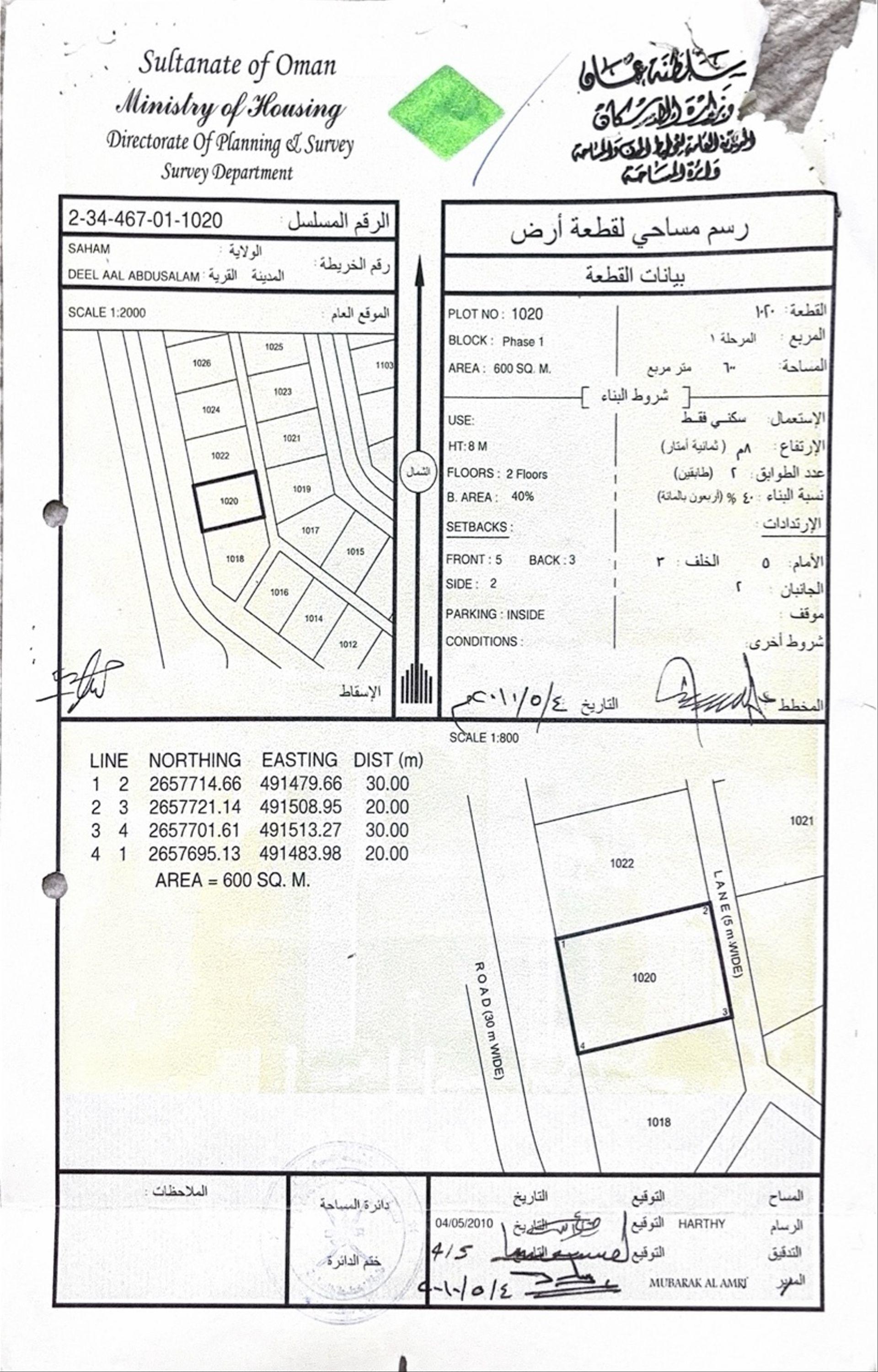 Residential Land in Saham, Al Musammah