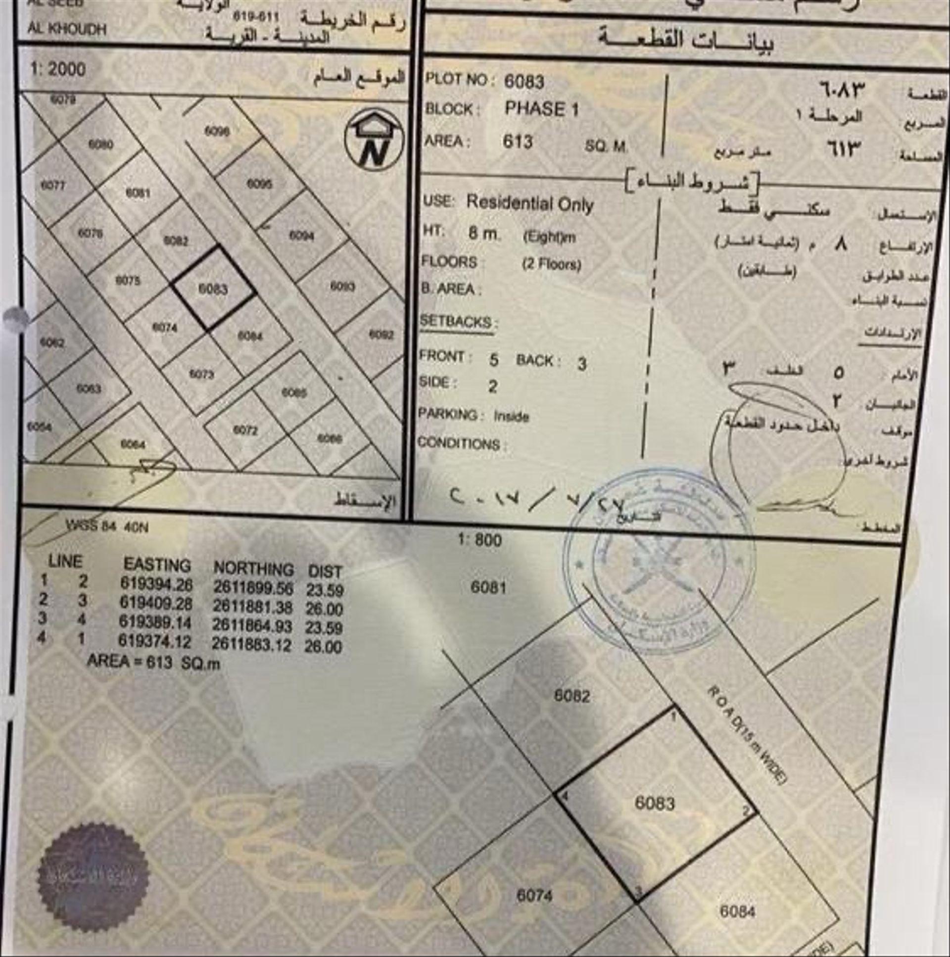 Residential Land in Al Jamiya Area, Muscat